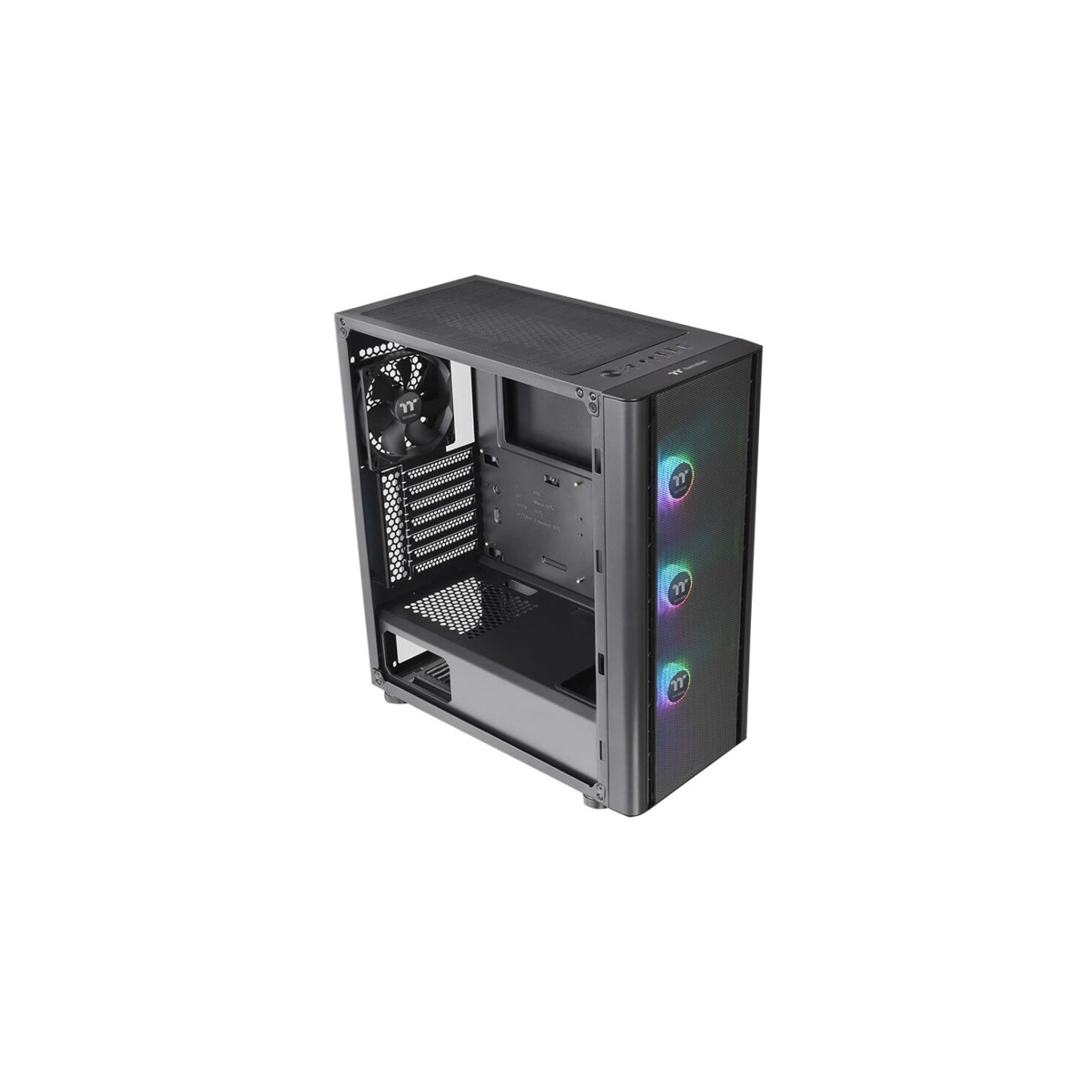 Boîtier d'ordinateur moyen de 4 ventilateurs ATX en verre trempé V250 TG ARGB Air 3 de Thermaltake Noir