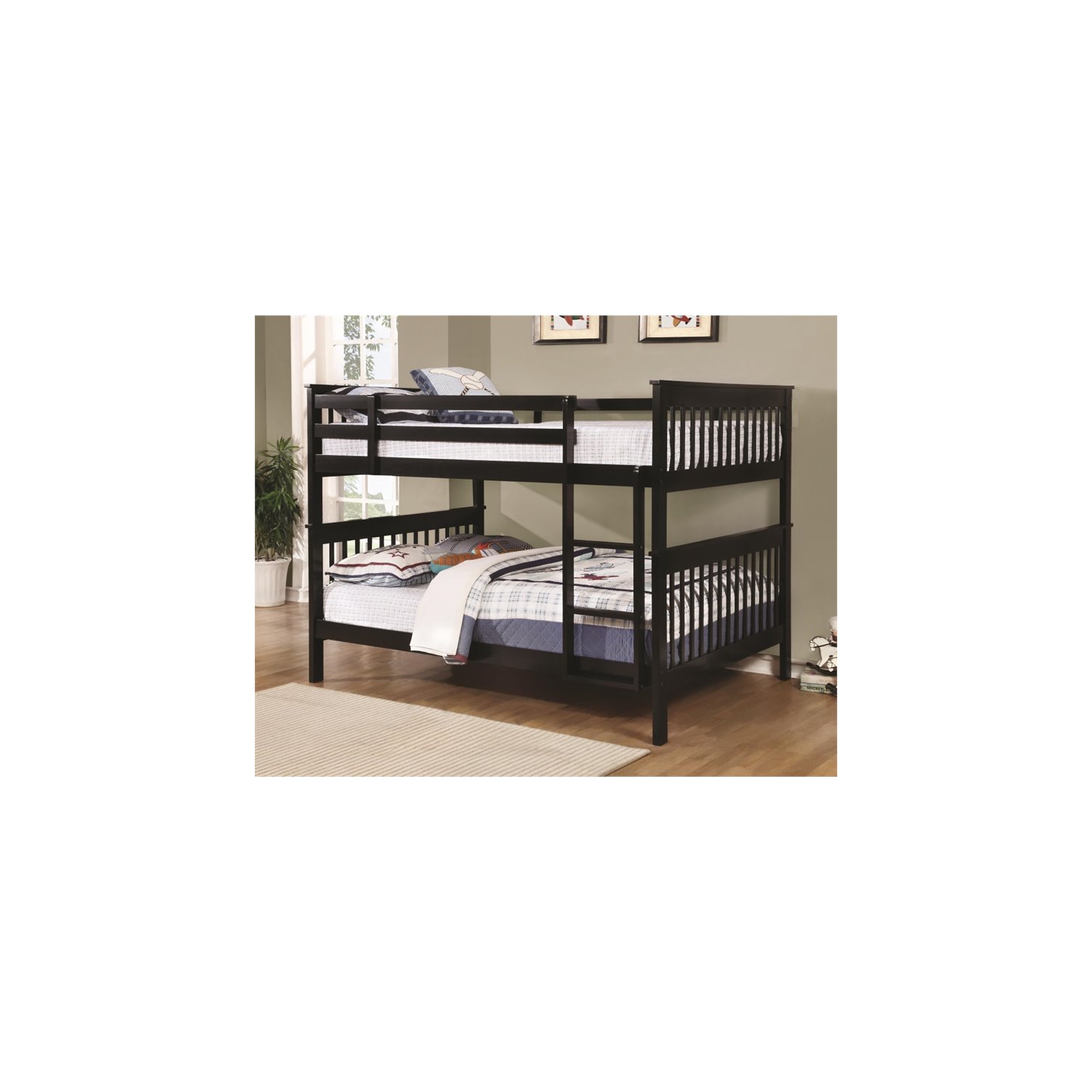 Coaster Chapman Full Over Full Bunk Bed in Black