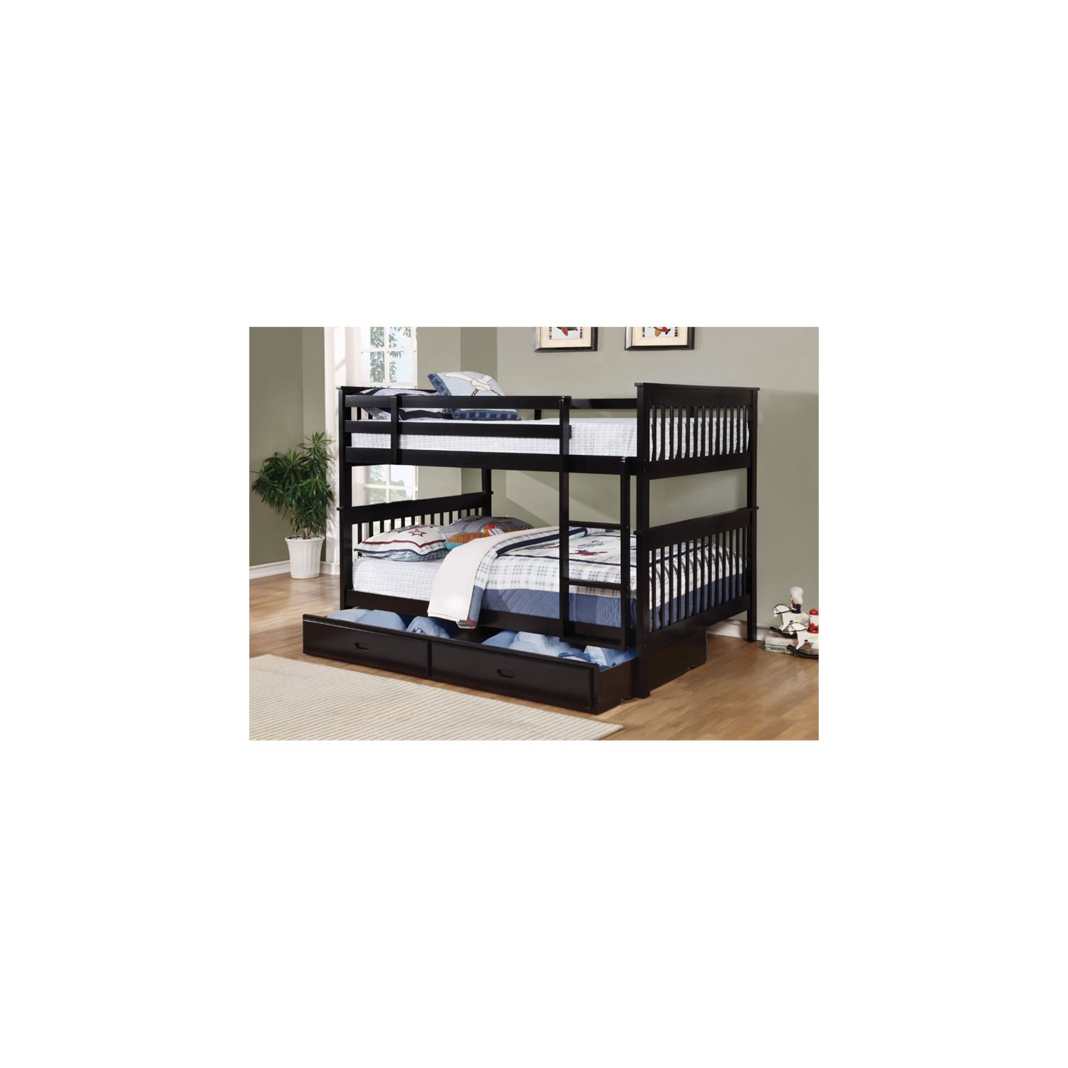 Coaster Chapman Full Over Full Bunk Bed in Black