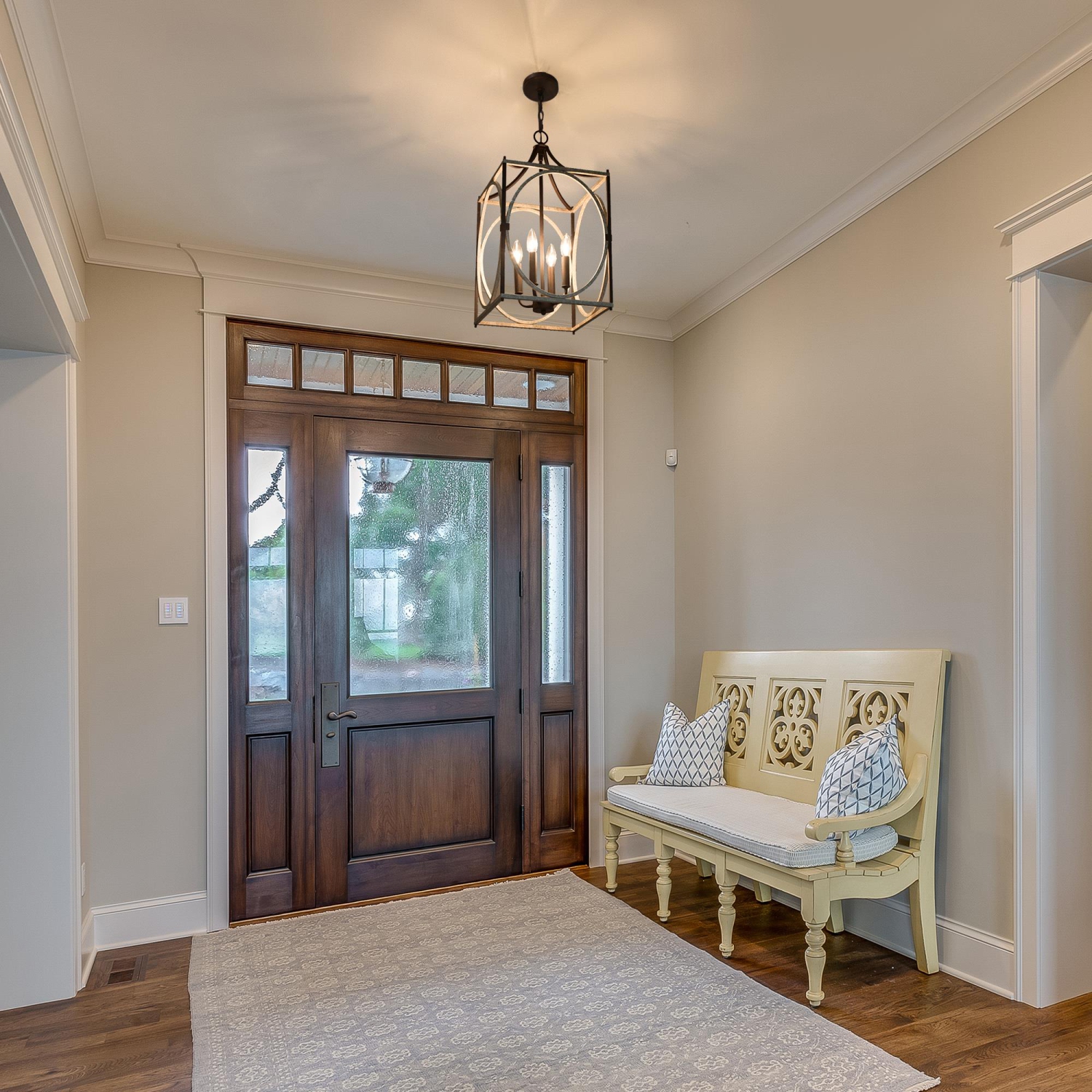 4-Light Lantern Cage Candle Chandelier