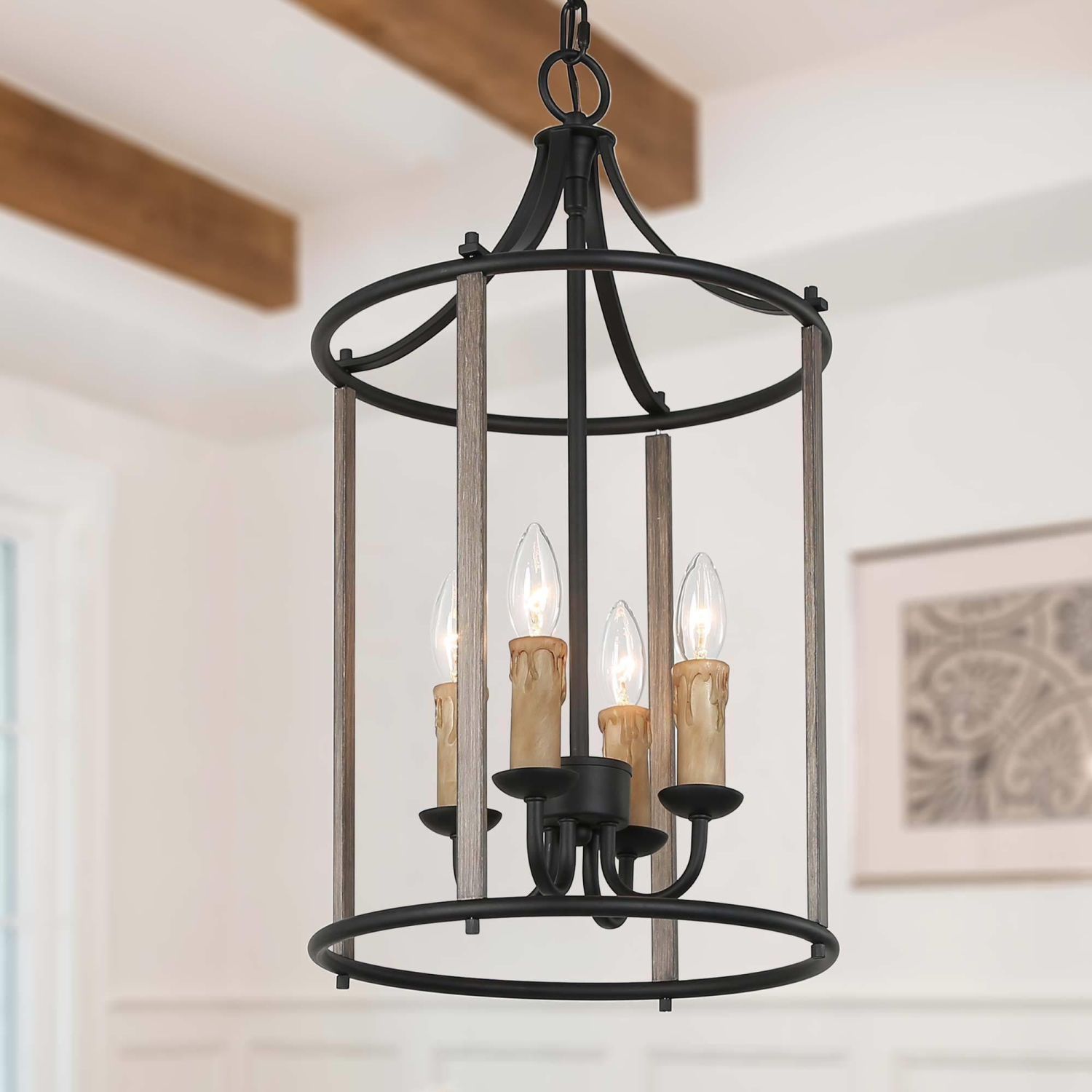 4-Light Cage Candle Pendant Light