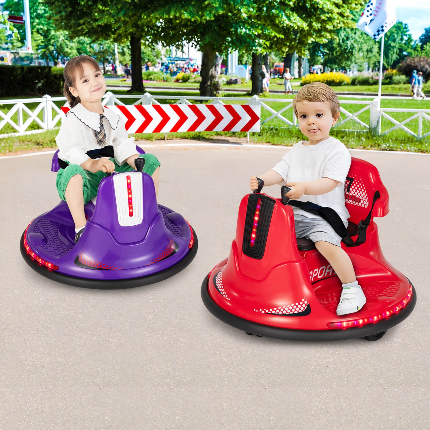 Costway 6V Bumper Car for Kids Toddlers Electric Ride On Car Vehicle with 360° Spin