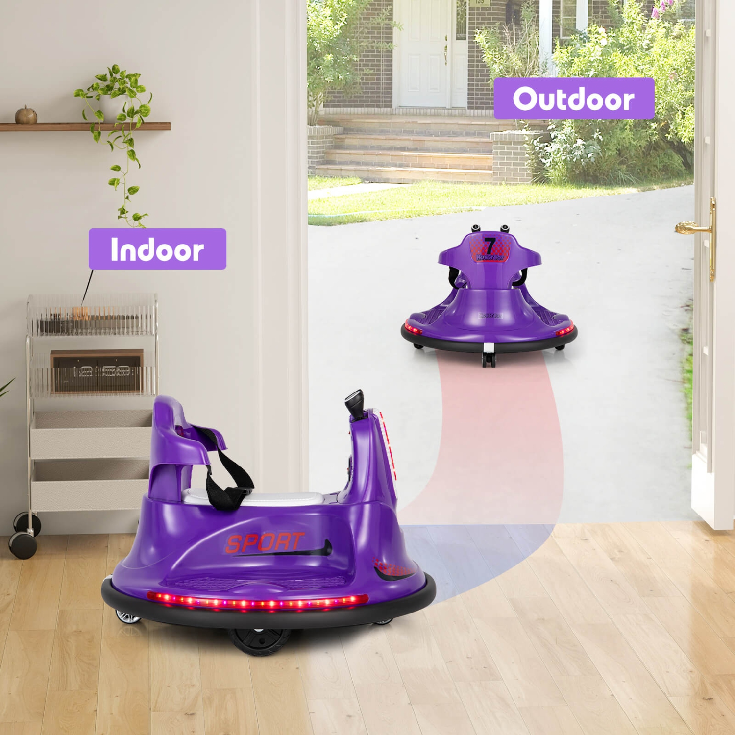 Costway 6V Bumper Car for Kids Toddlers Electric Ride On Car Vehicle with 360° Spin