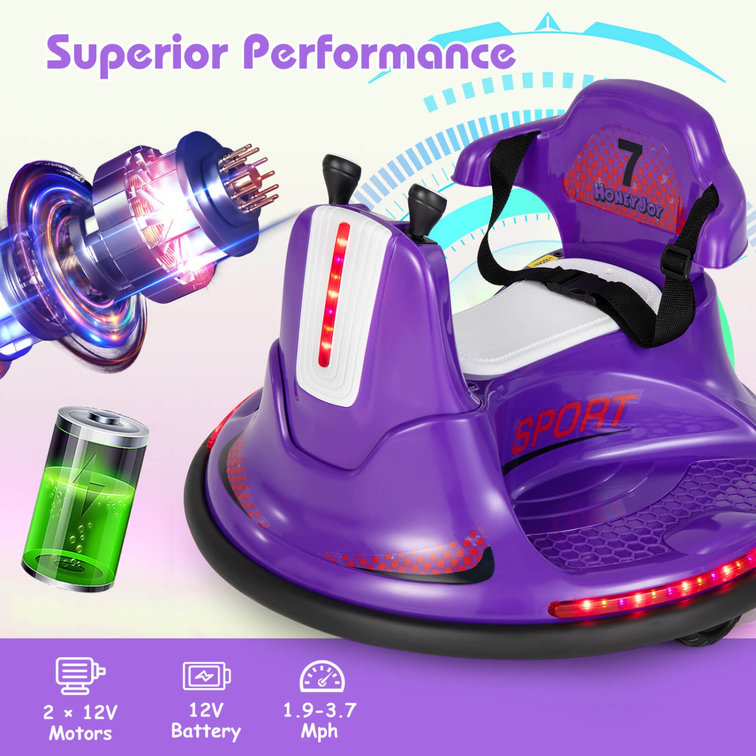 Costway 6V Bumper Car for Kids Toddlers Electric Ride On Car Vehicle with 360° Spin