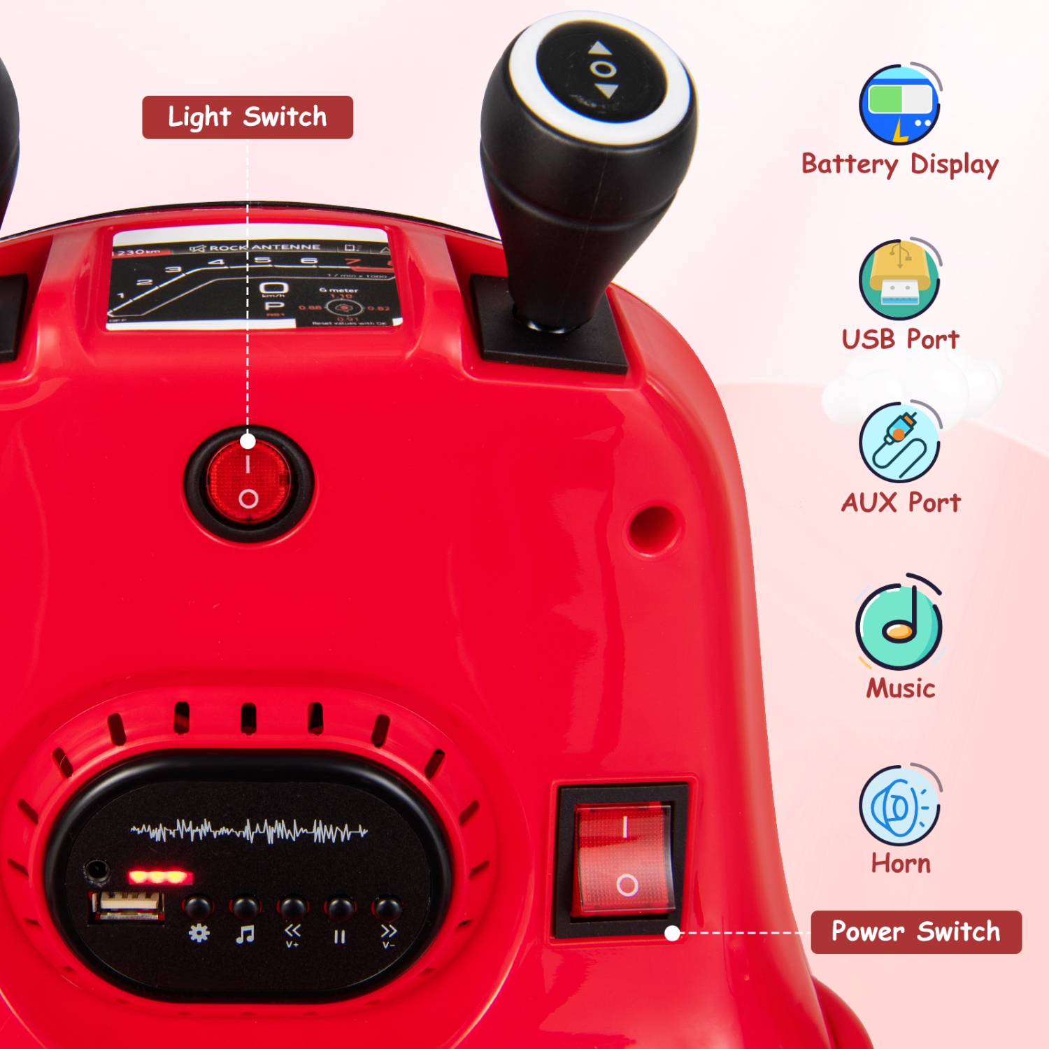 Costway 6V Bumper Car for Kids Toddlers Electric Ride On Car Vehicle with 360° Spin