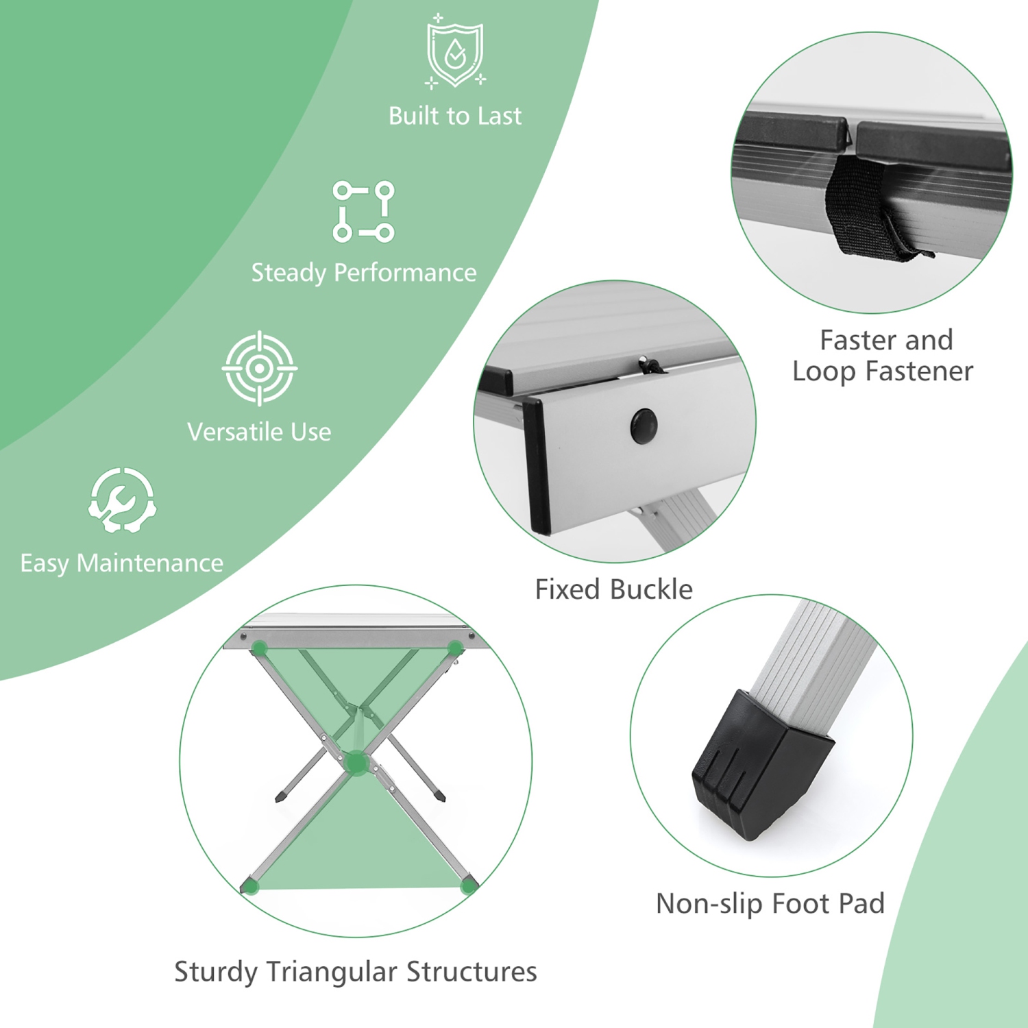 Easy Roll Up Aluminum Table