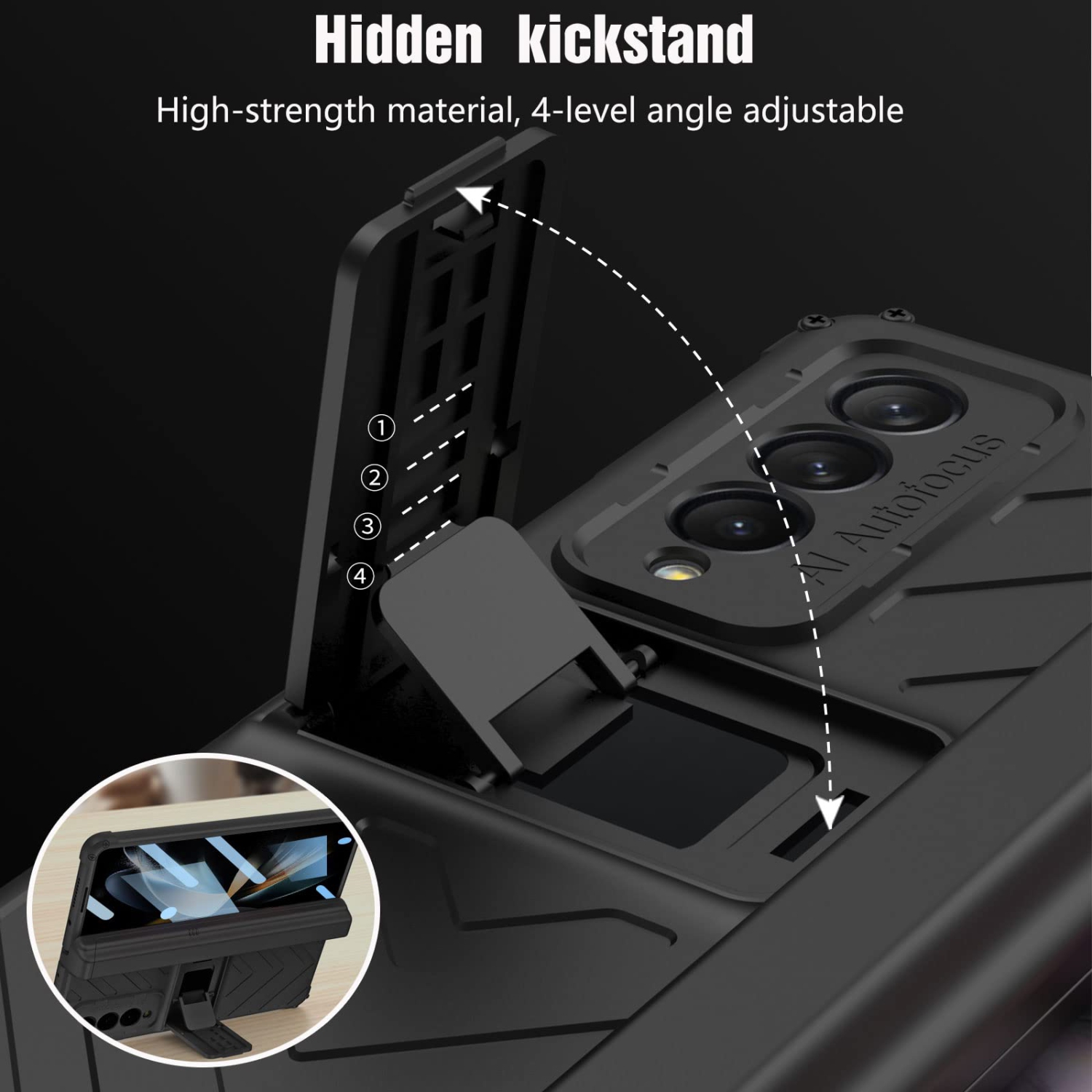 Navor Hinge Protection Series Case with Built-in Screen Protector Kickstand & S Pen Holder for Samsung Galaxy Z Fold 4 5G 2022