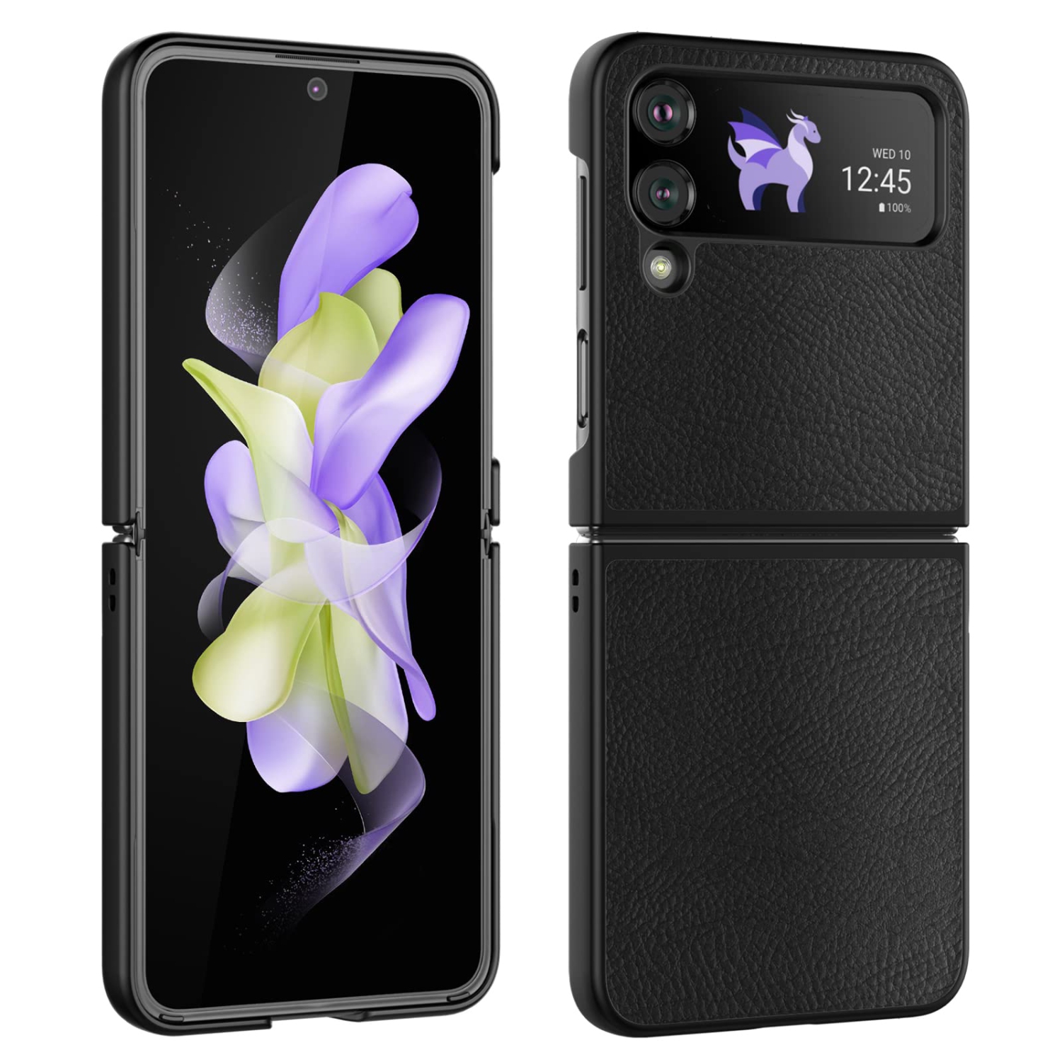 Redluckstar for Samsung Galaxy Z Flip 4 Case, Galaxy Z Flip 4 Leather Case Slim Thin Heat Dissipation, Anti-Fingerprint Non-