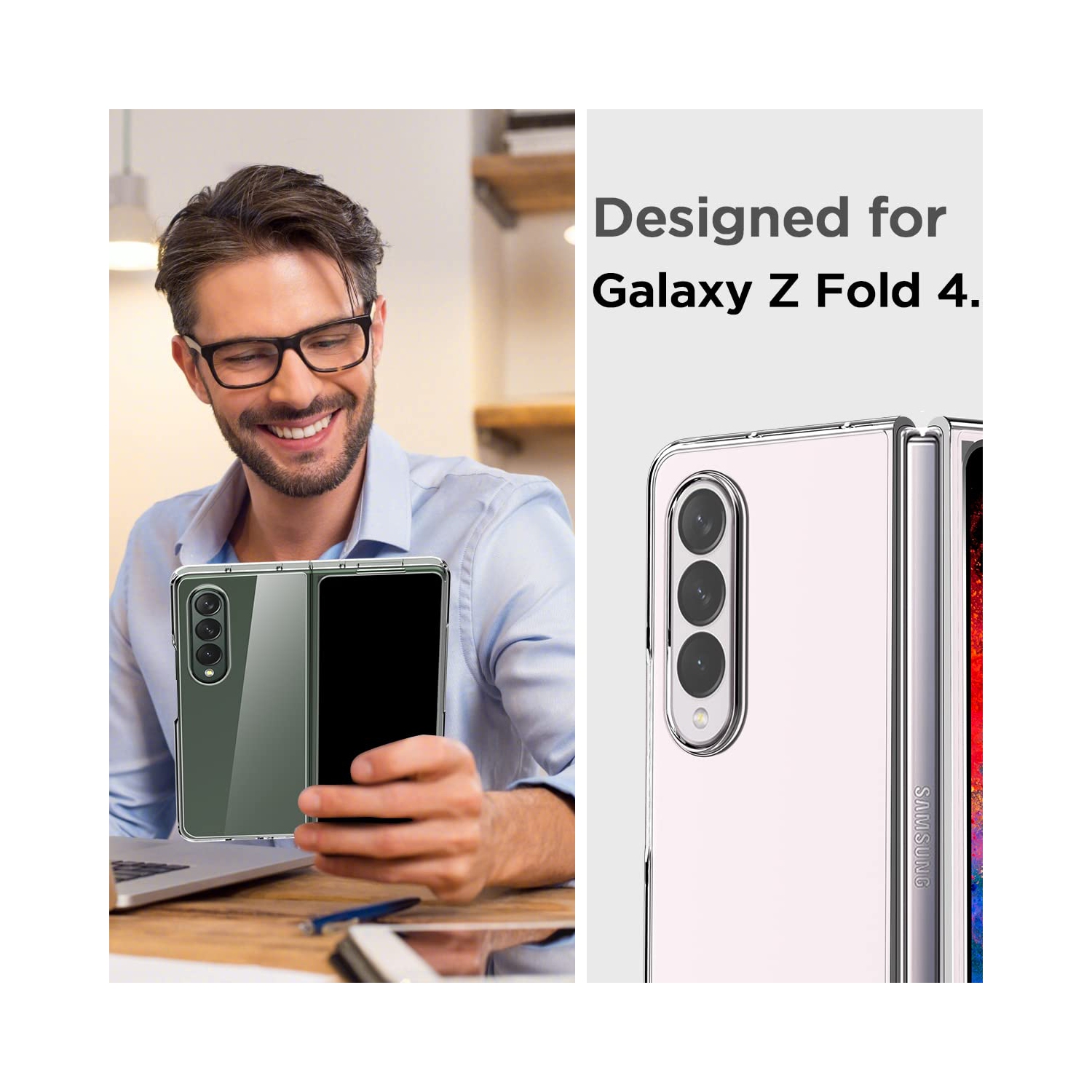 Samsung Galaxy Z Fold 4 Case Clear, [Anti-Yellow] Ultra-Thin Slim Fit Transparent Hard PC Protective Phone Case for Samsung Fold 4 5G