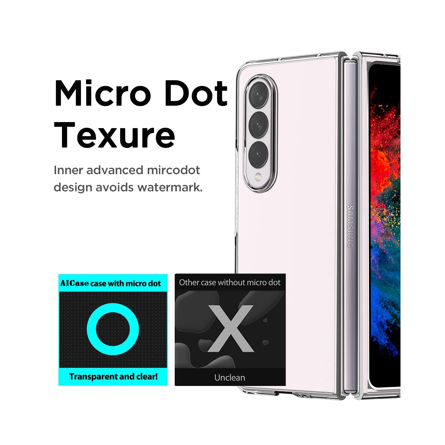 Samsung Galaxy Z Fold 4 Case Clear, [Anti-Yellow] Ultra-Thin Slim Fit Transparent Hard PC Protective Phone Case for Samsung Fold 4 5G