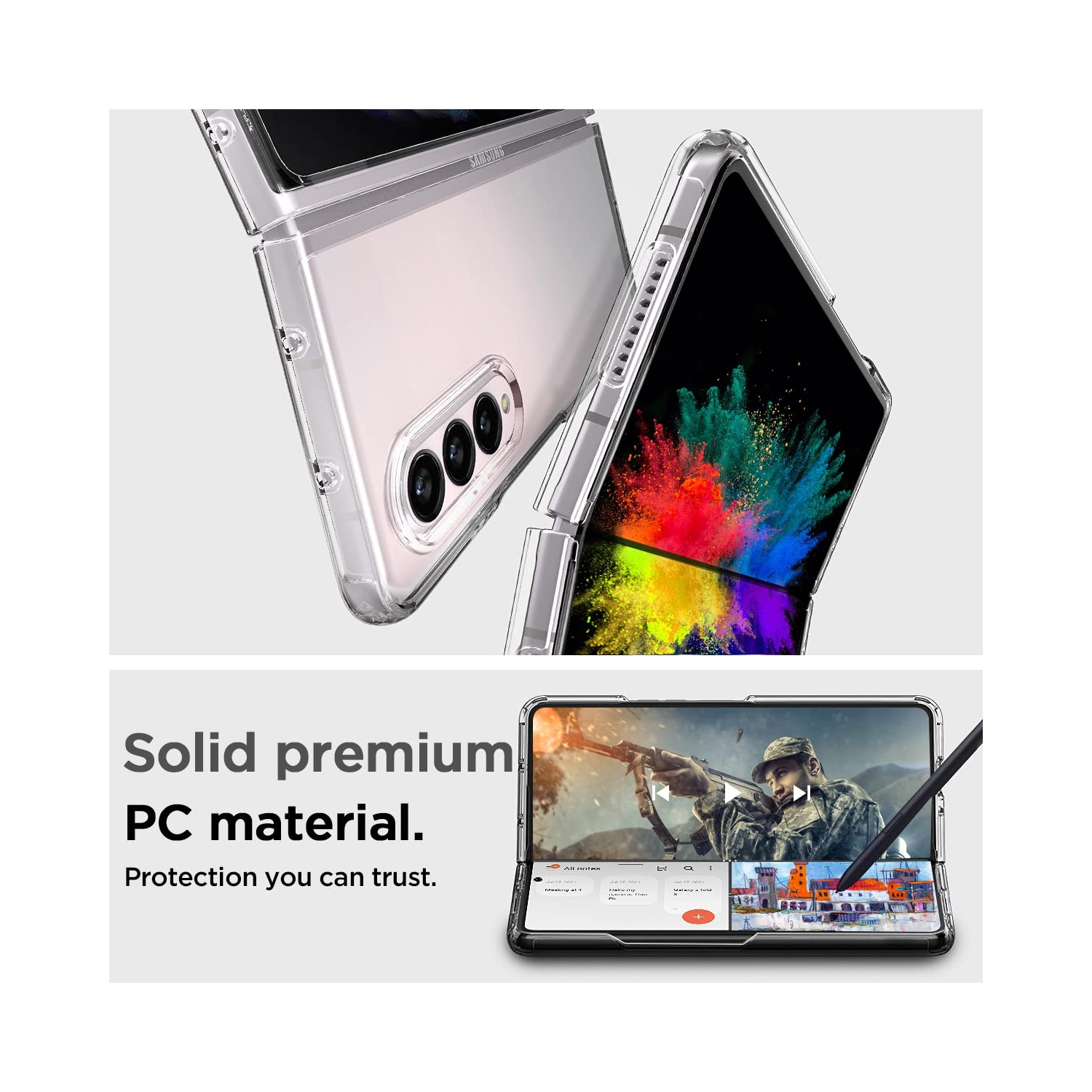 Samsung Galaxy Z Fold 4 Case Clear, [Anti-Yellow] Ultra-Thin Slim Fit Transparent Hard PC Protective Phone Case for Samsung Fold 4 5G