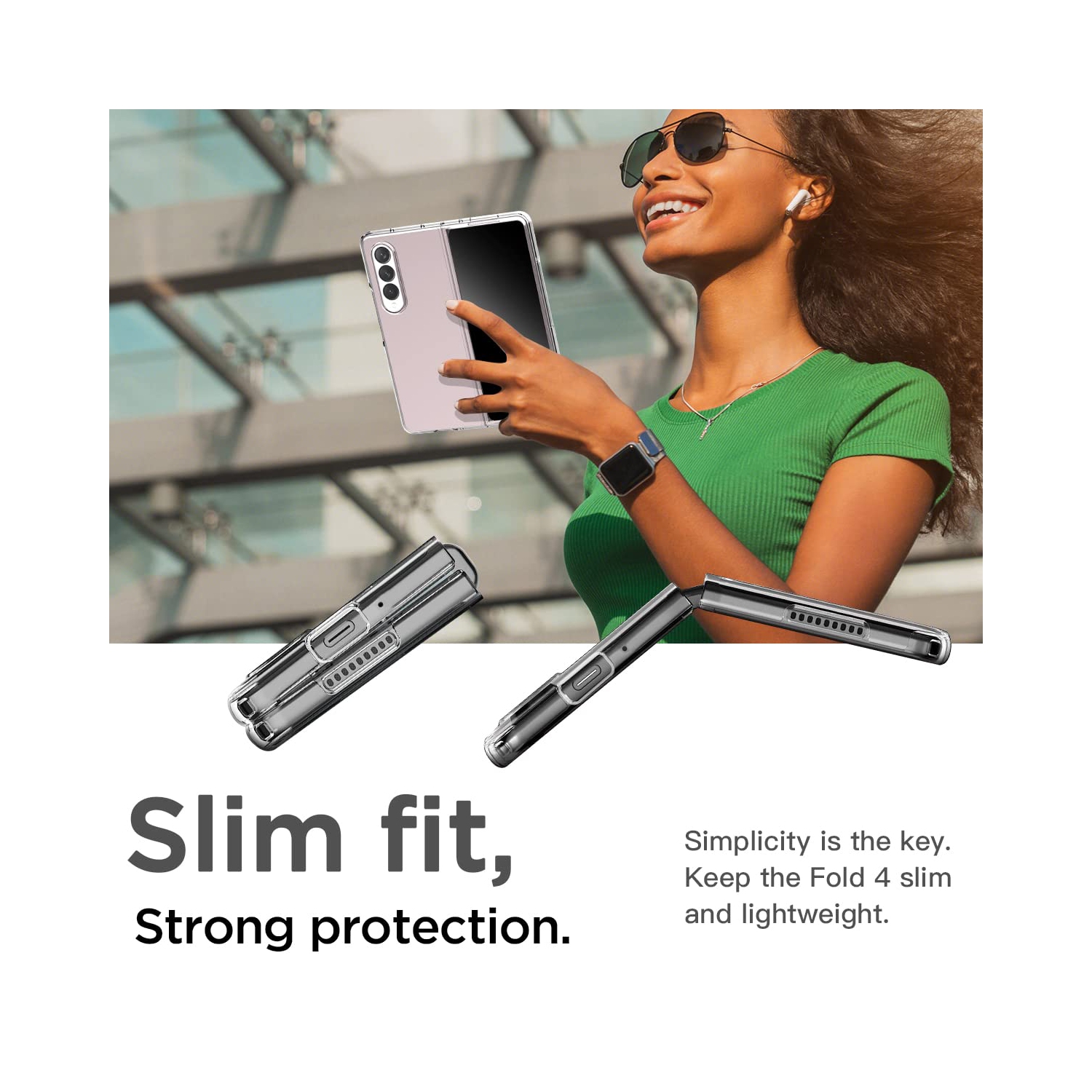 Samsung Galaxy Z Fold 4 Case Clear, [Anti-Yellow] Ultra-Thin Slim Fit Transparent Hard PC Protective Phone Case for Samsung Fold 4 5G