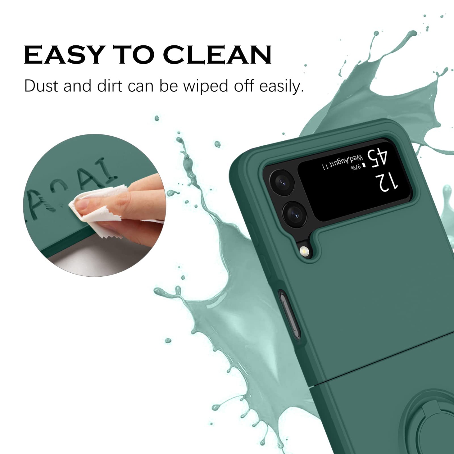 Étui à rabat 4 de YINLAI pour Galaxy Z de Samsung, étui pour téléphone Z Flip4 5G de Samsung, support circulaire mince en silicone résistant aux