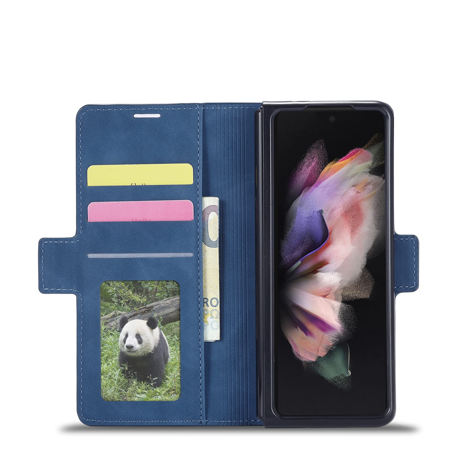 EYZUTAK Premium PU Leather Flip Folio Case for Samsung Galaxy Z Fold 4 5G, Protective Cover with Kickstand Card Slot Magneti