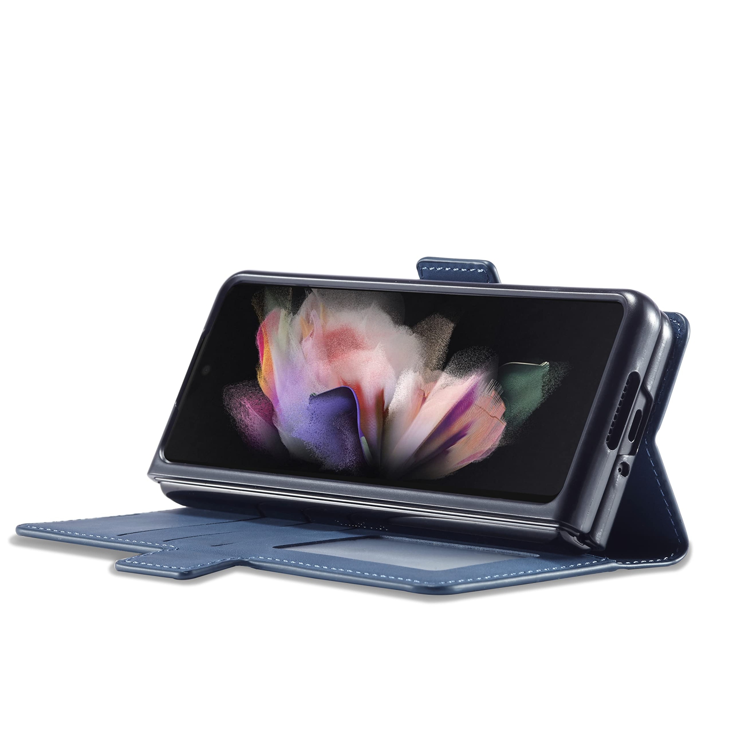 EYZUTAK Premium PU Leather Flip Folio Case for Samsung Galaxy Z Fold 4 5G, Protective Cover with Kickstand Card Slot Magneti