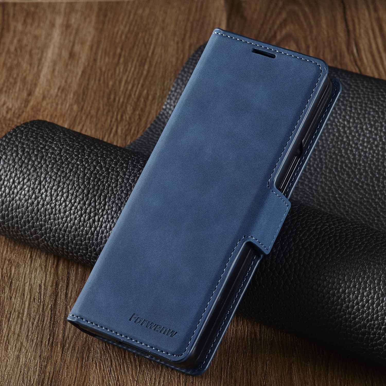 EYZUTAK Premium PU Leather Flip Folio Case for Samsung Galaxy Z Fold 4 5G, Protective Cover with Kickstand Card Slot Magneti