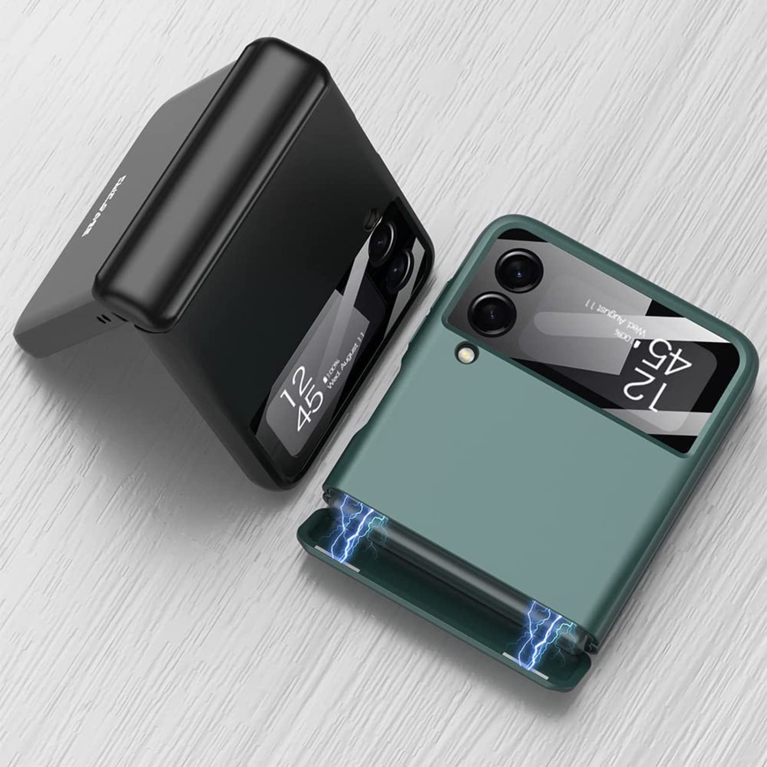 Miimall compatible avec l’étui à charnière pour Galaxy Z Flip 3 de Samsung, protecteur ultramince à charnière magnétique tout-en-un pour PC