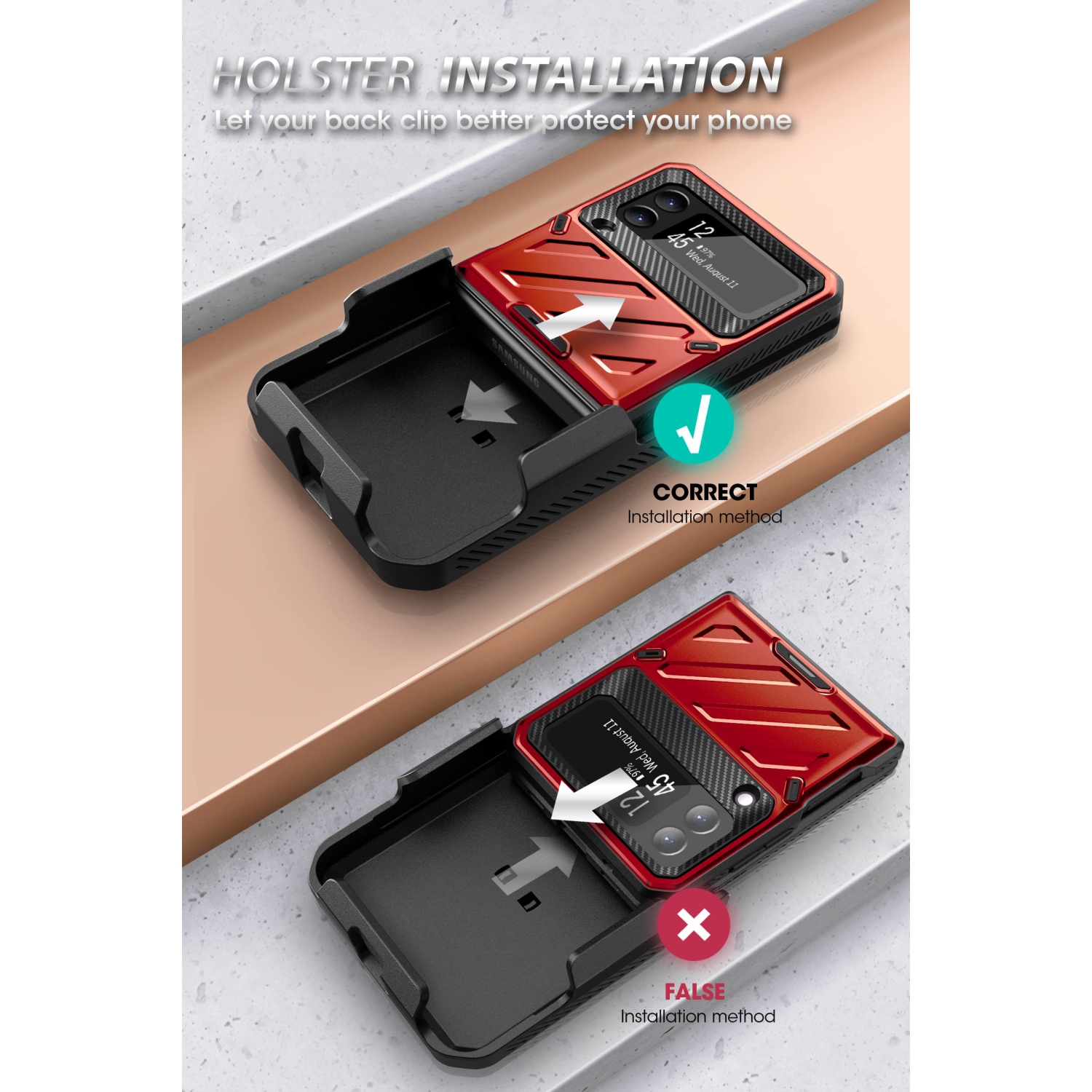 SULPASE Unicorn Beetle Pro Series pour Galaxy Z Flip 3 5G de Samsung, étui protecteur double couche robuste wi-Fi