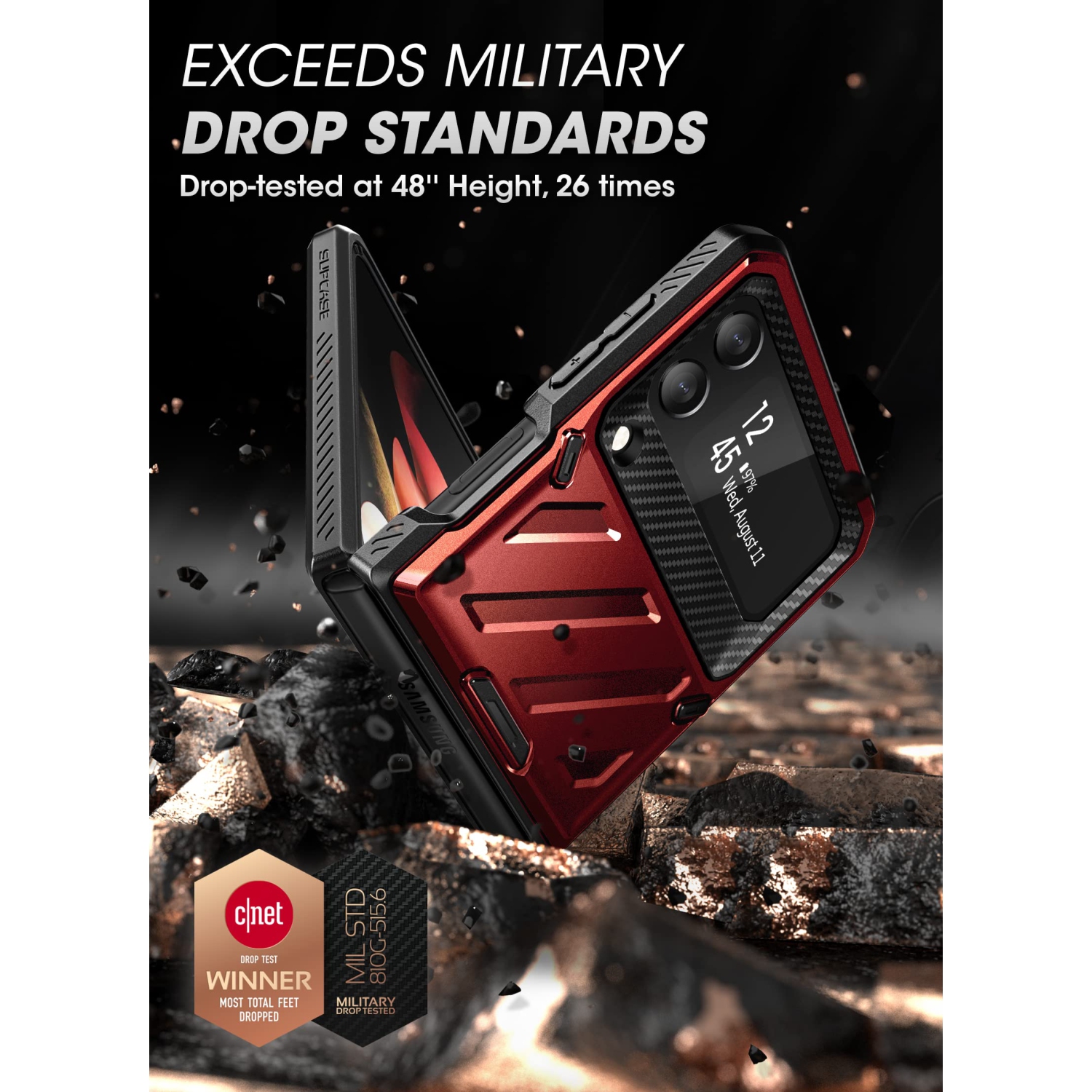 SULPASE Unicorn Beetle Pro Series pour Galaxy Z Flip 3 5G de Samsung, étui protecteur double couche robuste wi-Fi