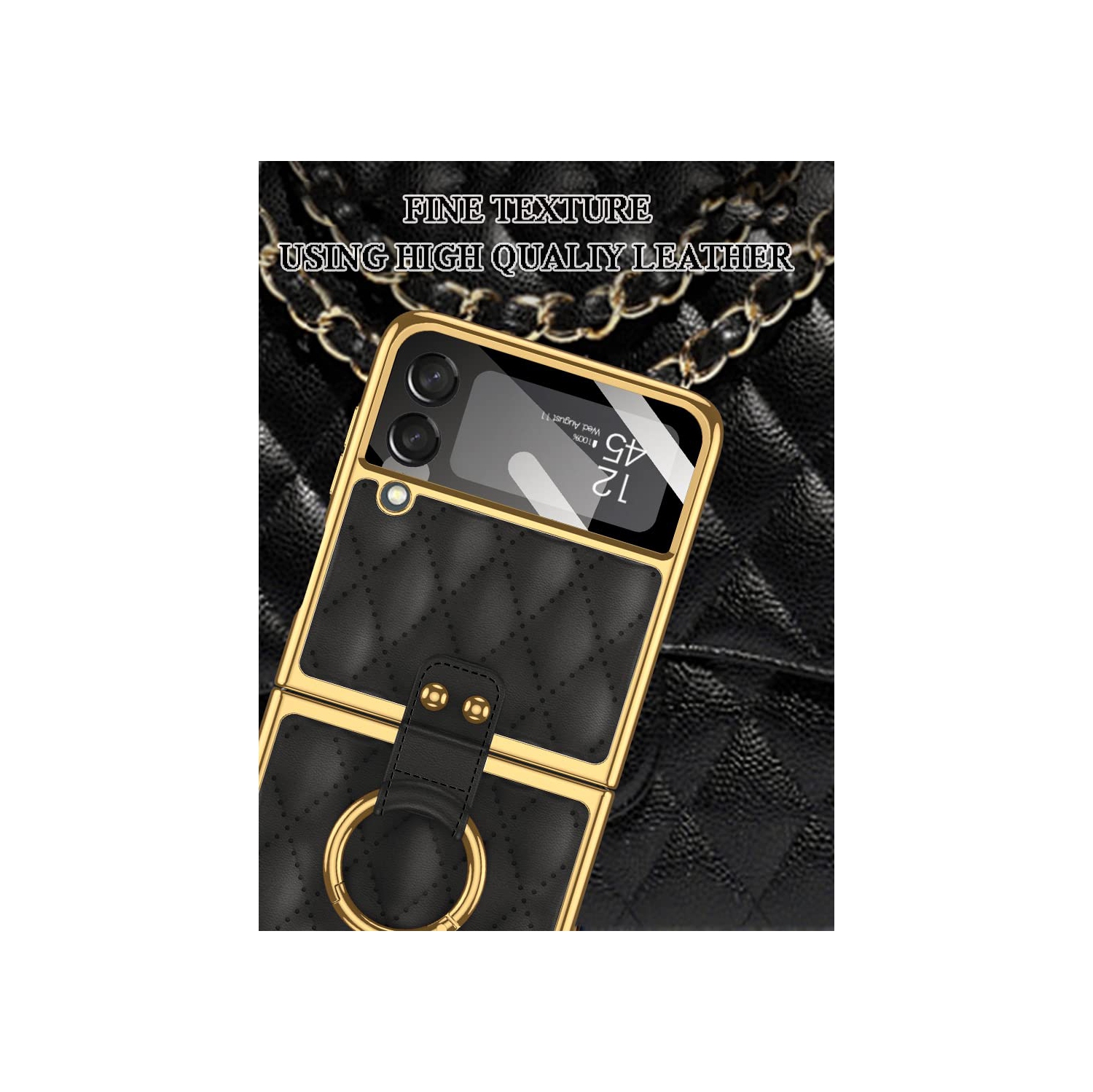 Étui SHIID pour Samsung Z Flip 3, étui à rabat pour Galaxy Flip 3 avec anneau protecteur, doublure en éponge, étui à rabat 3 en forme de diamant