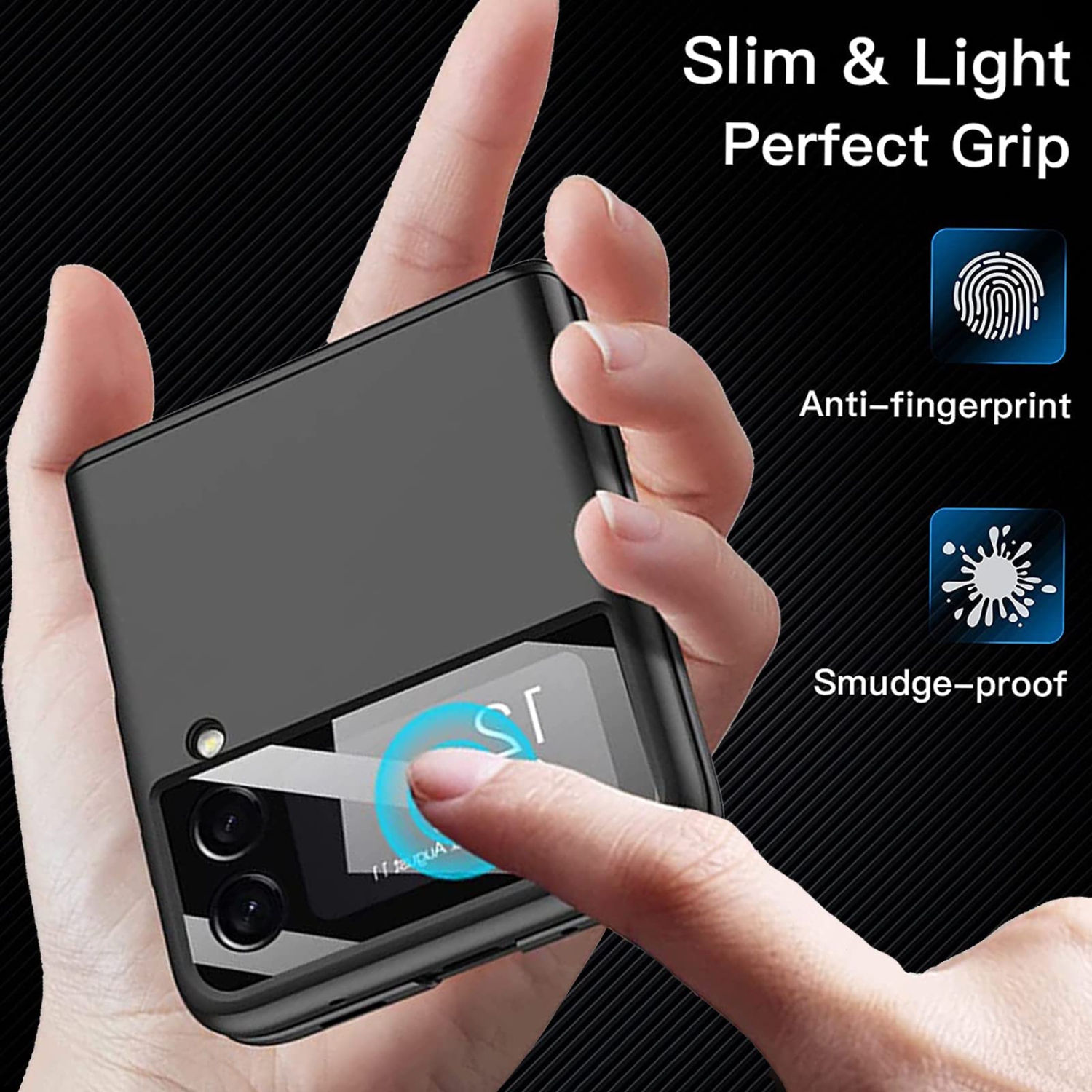 Miimall compatible avec l’étui à charnière pour Galaxy Z Flip 3 de Samsung, protecteur ultramince à charnière magnétique tout-en-un pour PC