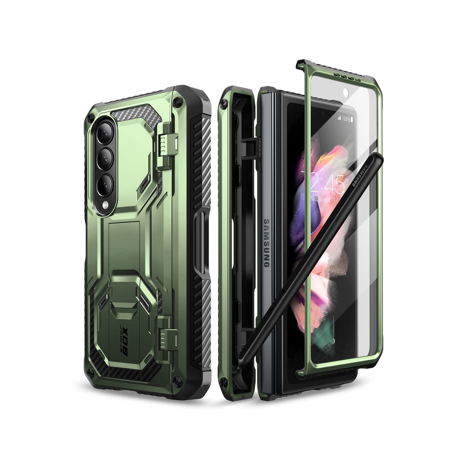 i-Blason Armorbox Case for Samsung Galaxy Z Fold 4 5G (2022 Release) with Pen Holder & Kickstand, Full Body Protective Bumpe