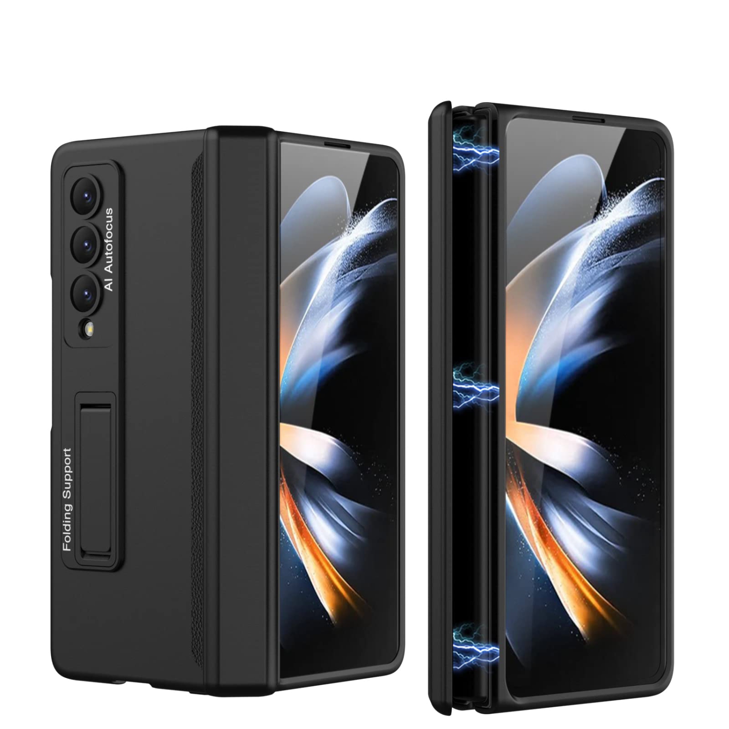 HJCMikee Hinge Protection Series Case for Samsung Galaxy Z Fold 4 5G(2022),Hidden Magnetic Kickstand Full-Body Protective Co