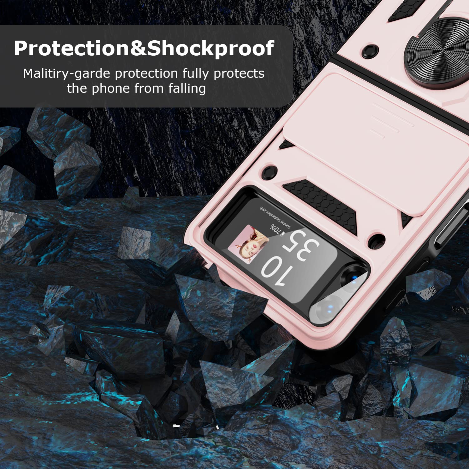 Compatible avec l’étui Z Flip 4 de Samsung et l’étui antichoc avec béquille magnétique pour Galaxy Z Flip 4 de Samsung