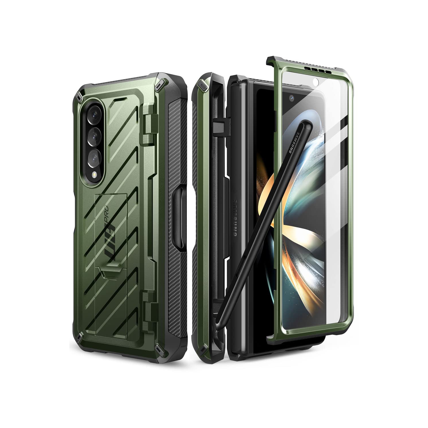 Étui Unicorn Beetle Pro de SULPASE pour Galaxy Z Fold 4 5G de Samsung, boîtier double couche robuste avec écran intégré