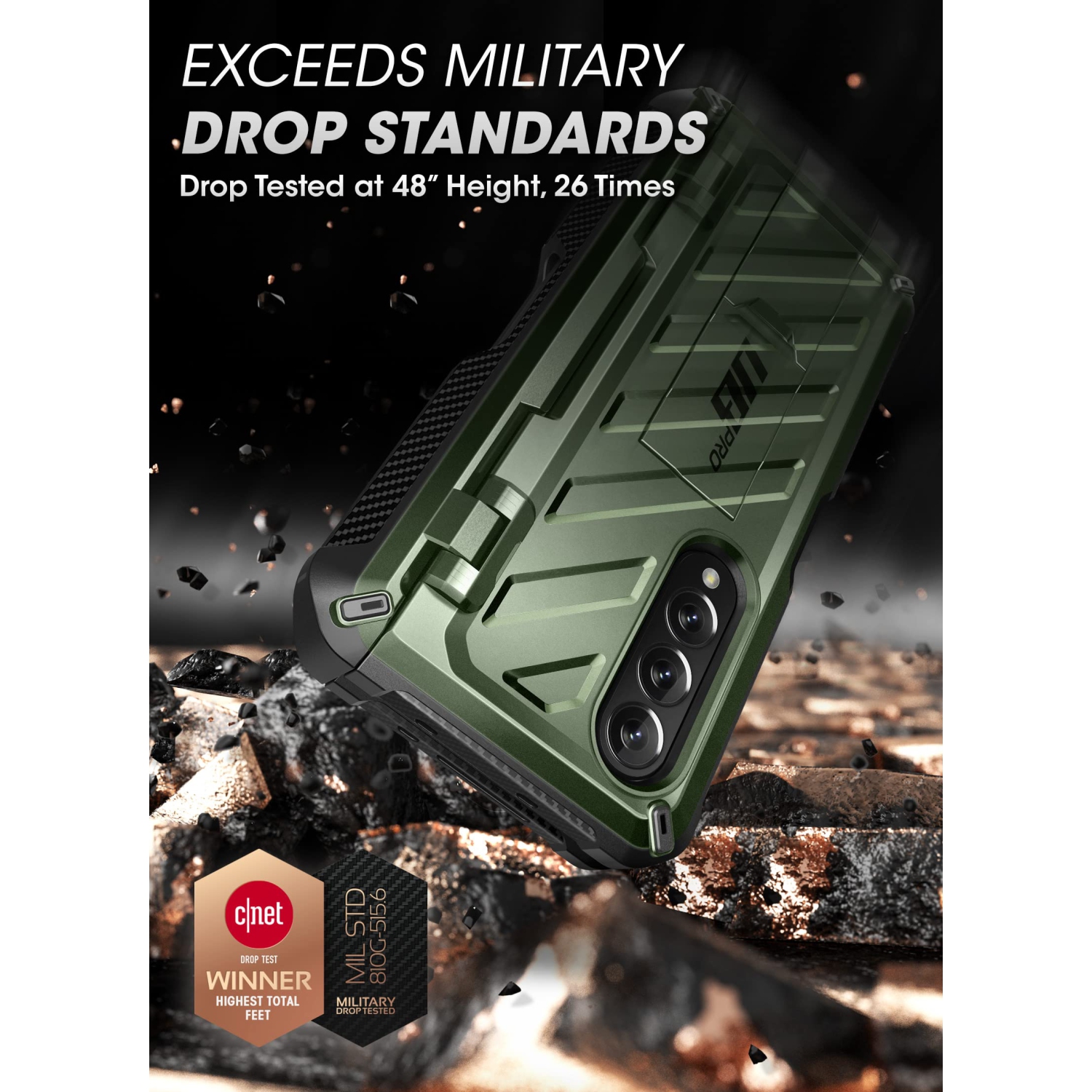 Étui Unicorn Beetle Pro de SULPASE pour Galaxy Z Fold 4 5G de Samsung, boîtier double couche robuste avec écran intégré