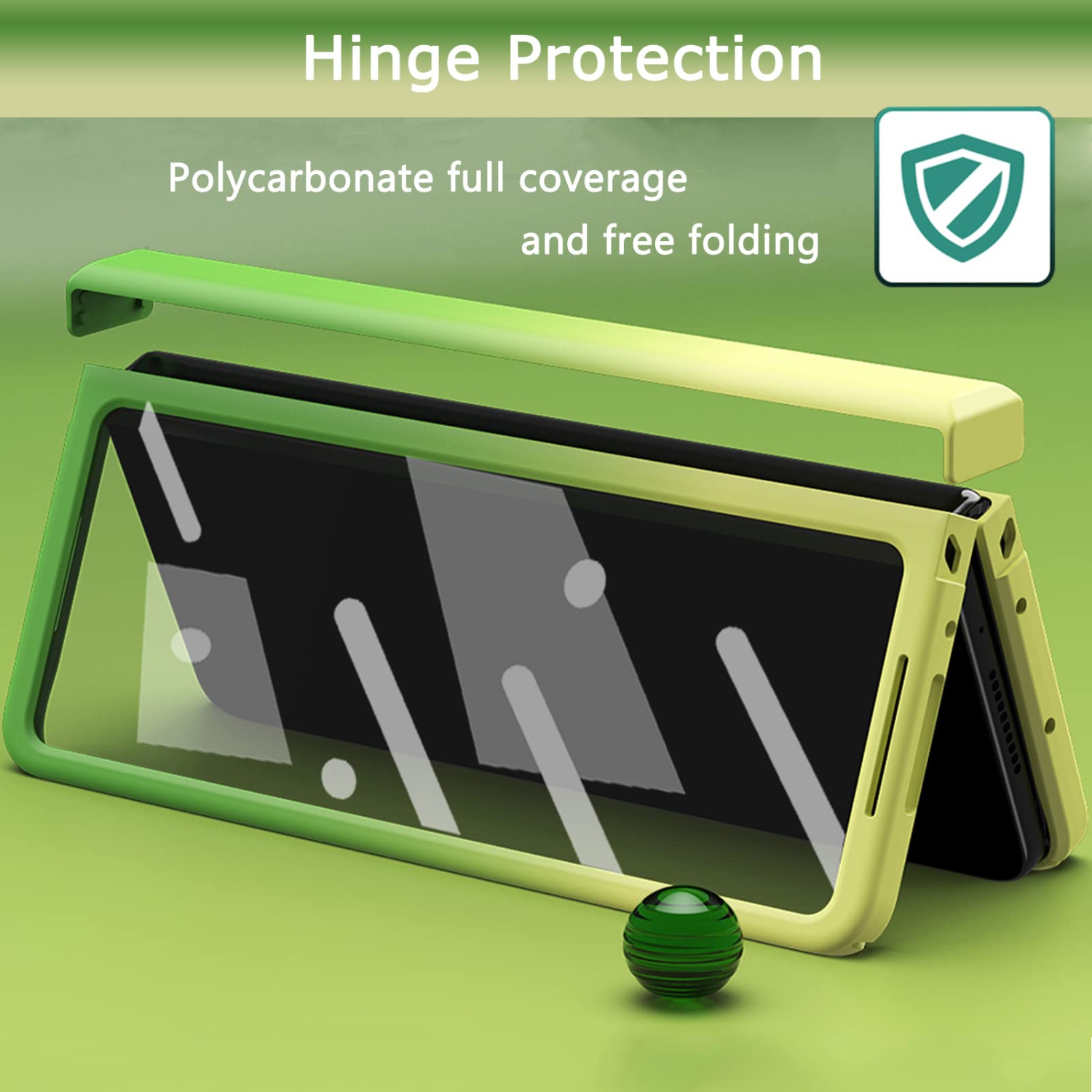 NINKI Compatible Samsung Galaxy Z Fold 4 Case with Hinge Protection & Front Screen Protector,Green & Yellow Colorful Full Pr