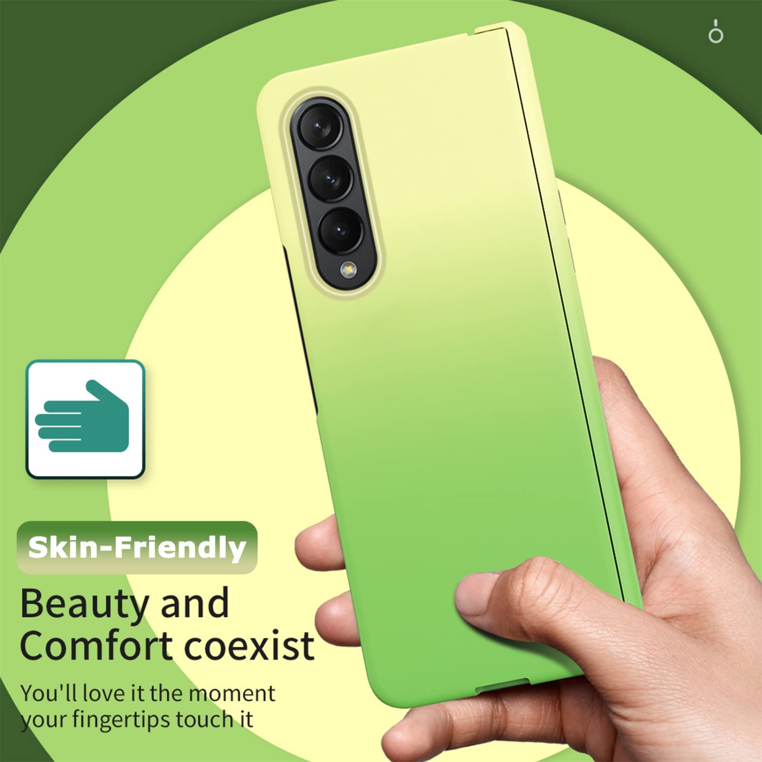 NINKI Compatible Samsung Galaxy Z Fold 4 Case with Hinge Protection & Front Screen Protector,Green & Yellow Colorful Full Pr