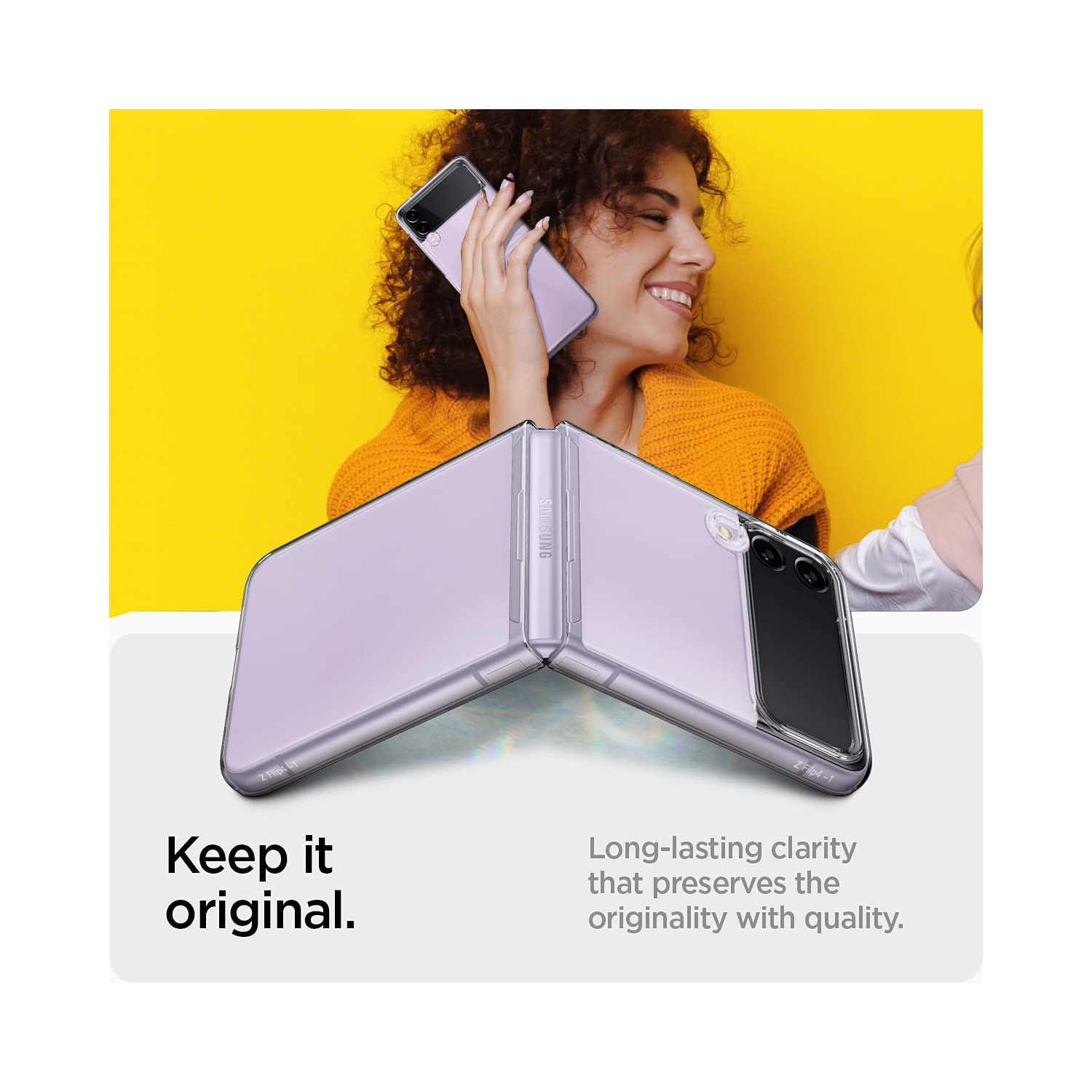 AICase for Samsung Galaxy Z Flip 4 Case Clear, Anti-Yellow Ultra-Thin Slim Fit Transparent Hard PC Phone Case for Samsung