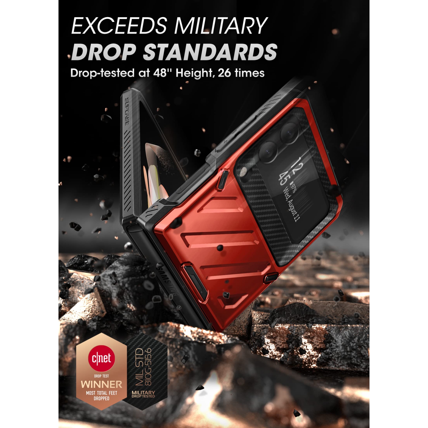 SUPCASE Unicorn Beetle Pro Series Case for Samsung Galaxy Z Flip 4 5G, Full-Body Dual Layer Rugged Protective Case wi