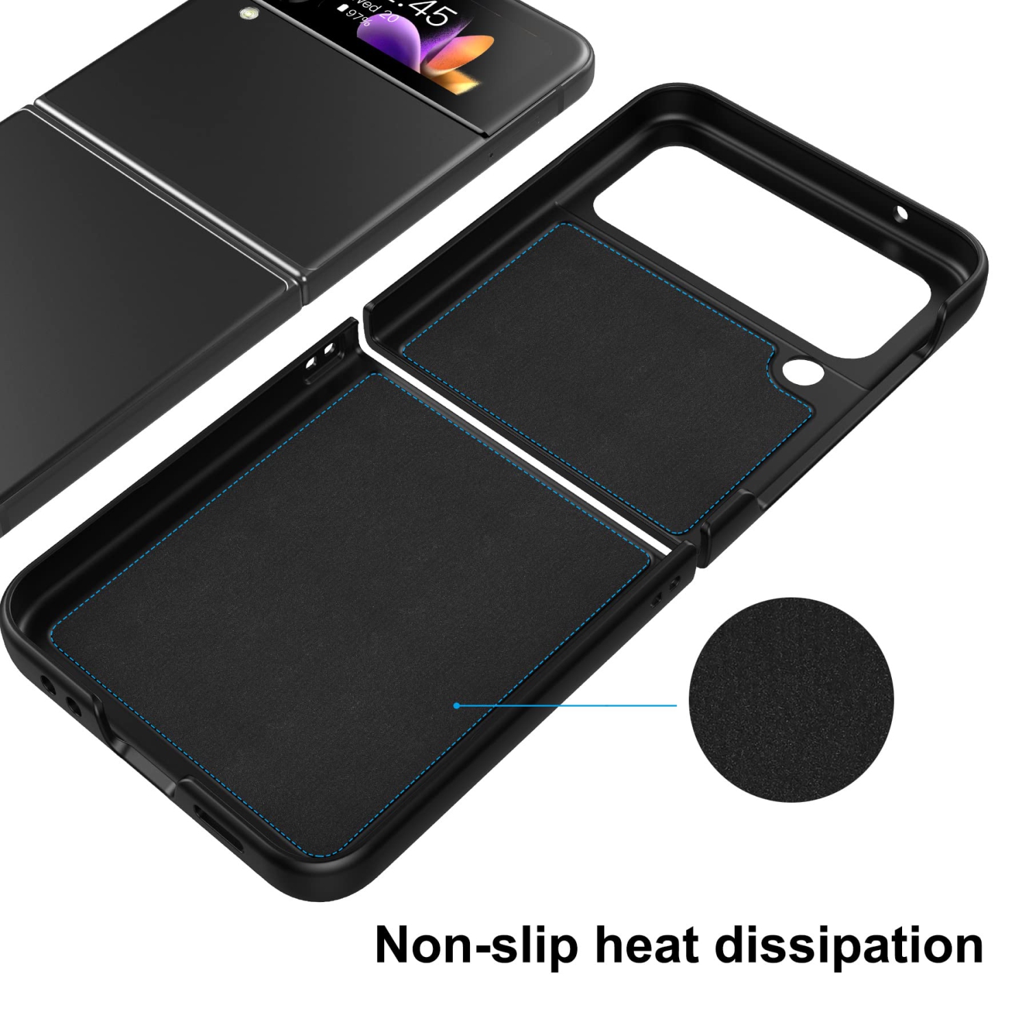 Feitenn pour Galaxy Z Flip 4, étui à rabat compatible avec le Galaxy Z Flip 4 5G 2022 de Samsung