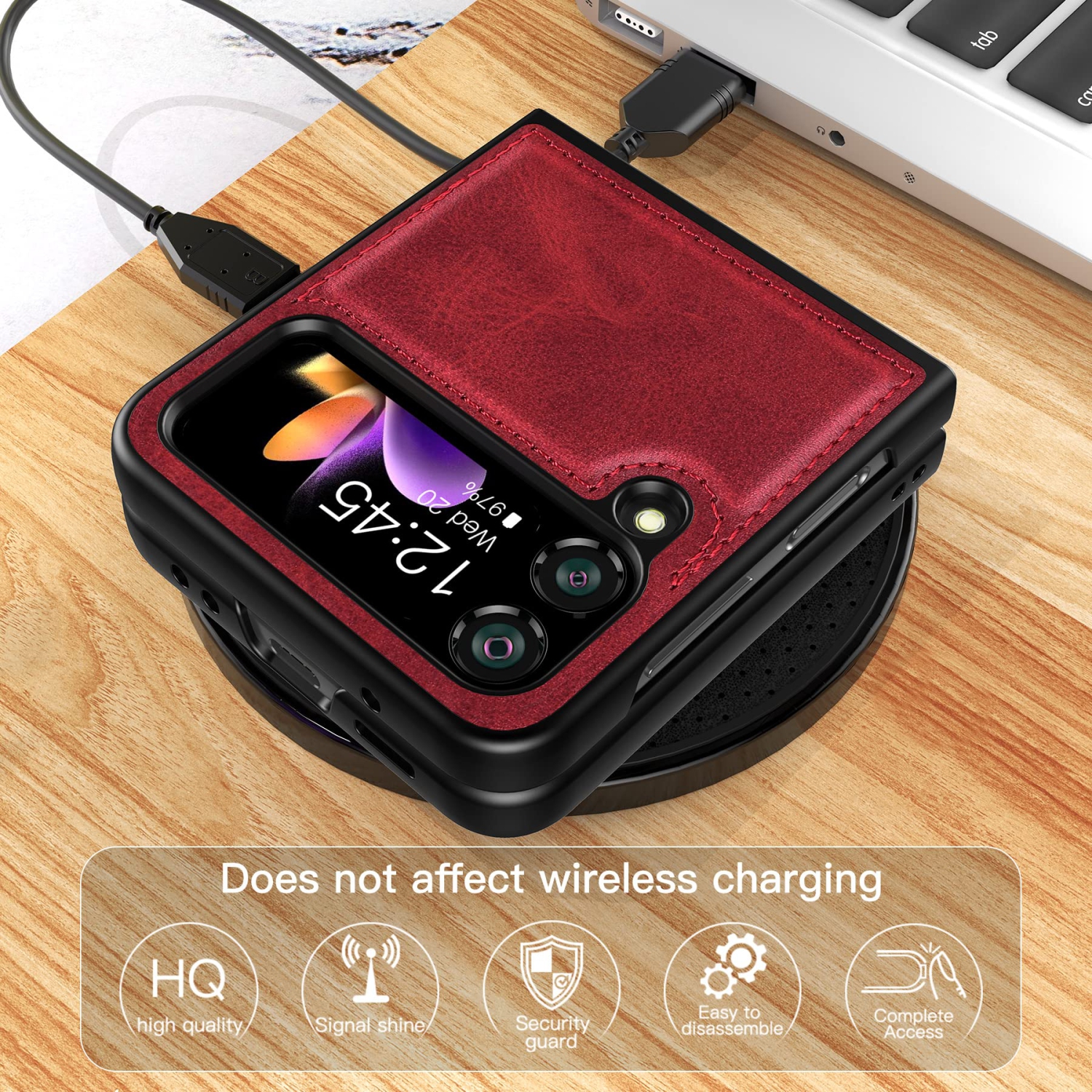 Feitenn pour Galaxy Z Flip 4, étui à rabat compatible avec le Galaxy Z Flip 4 5G 2022 de Samsung