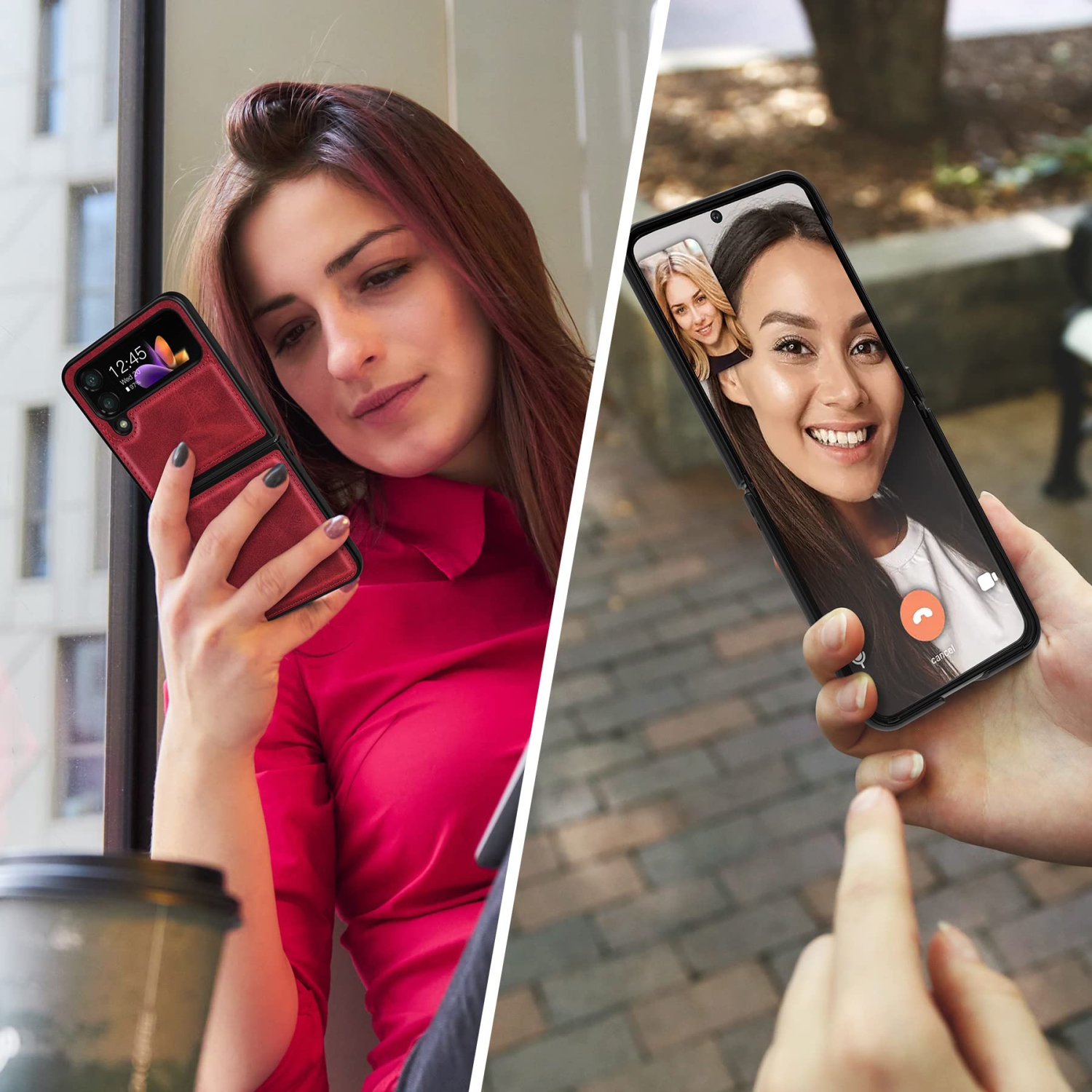 Feitenn pour Galaxy Z Flip 4, étui à rabat compatible avec le Galaxy Z Flip 4 5G 2022 de Samsung