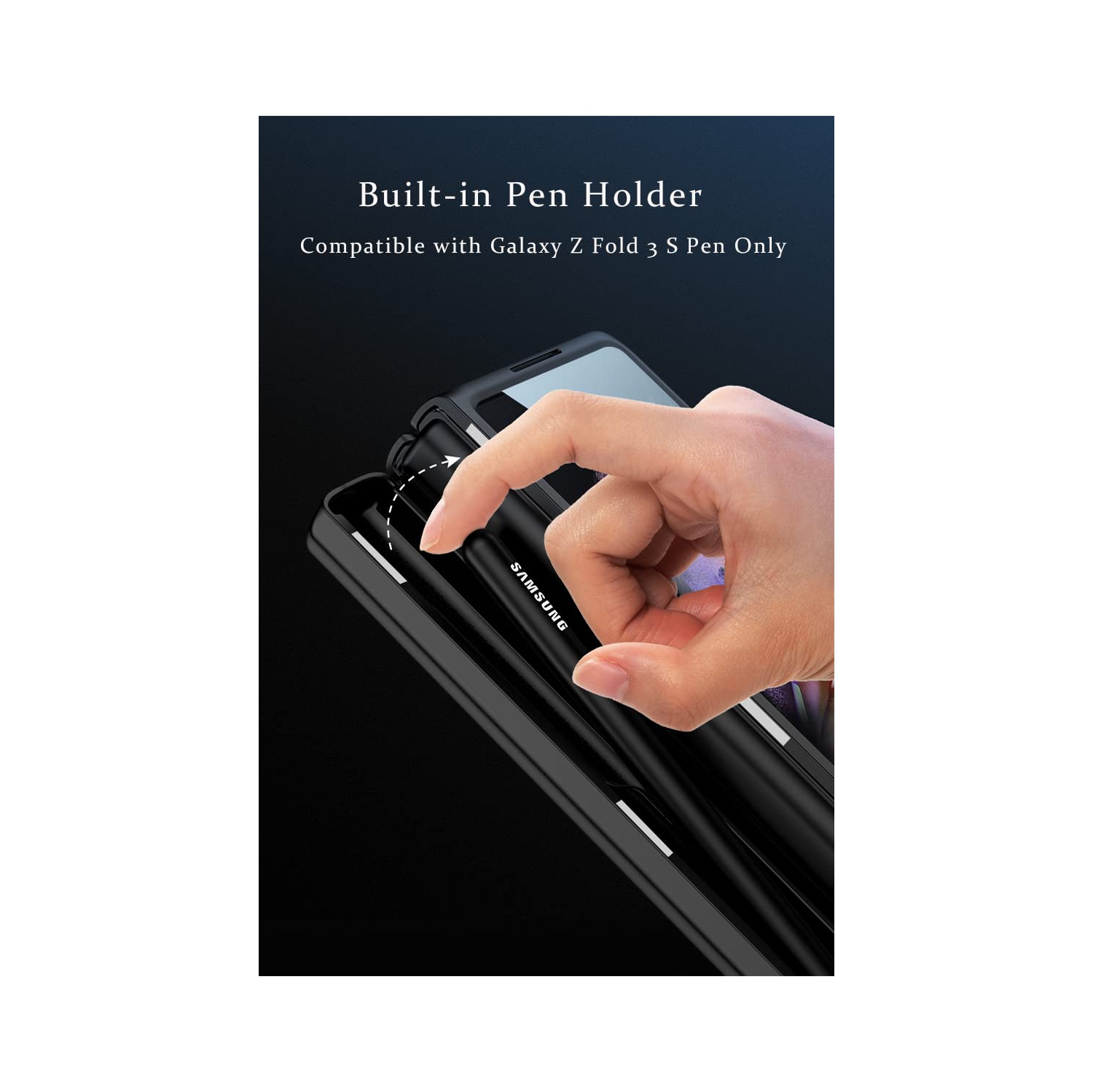 Étui SHIEID pour Samsung Z Fold 3 avec porte-stylet, étui pour Galaxy Z Fold 3 avec charnière, protecteur d’écran intégré et Kicksta