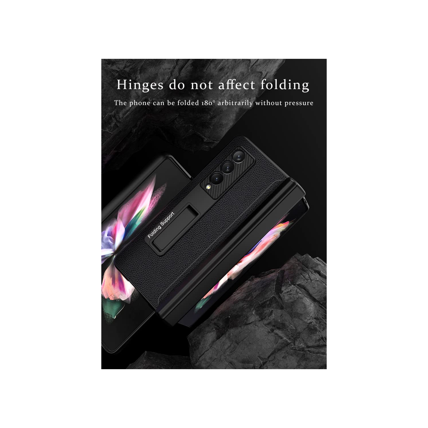 Étui SHIEID pour Samsung Z Fold 3 avec porte-stylet, étui pour Galaxy Z Fold 3 avec charnière, protecteur d’écran intégré et Kicksta