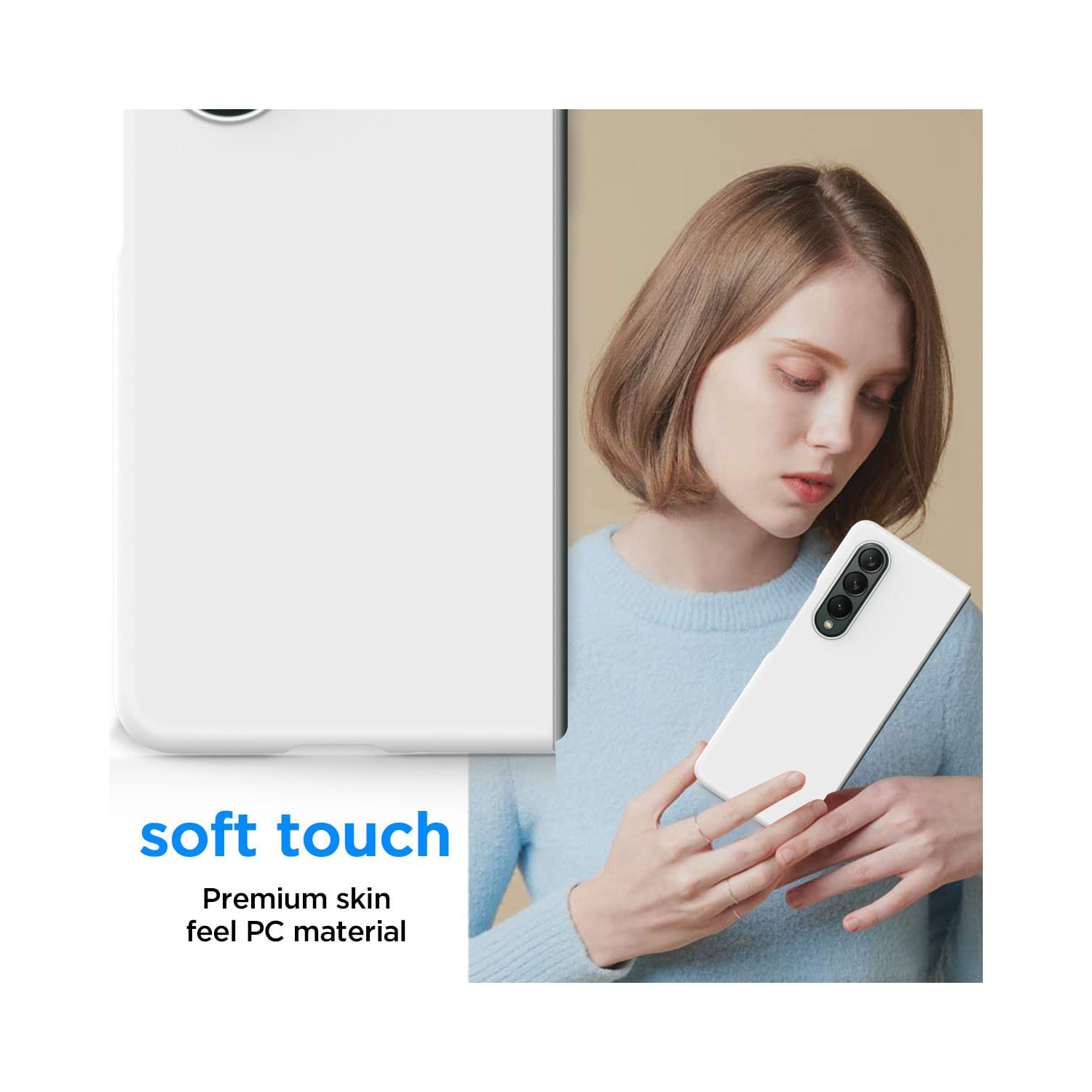 AICase for Samsung Galaxy Z Fold 4 Case, Protective Slim Thin Fit Phone Case for Samsung Galaxy Z Fold 4 5G, White