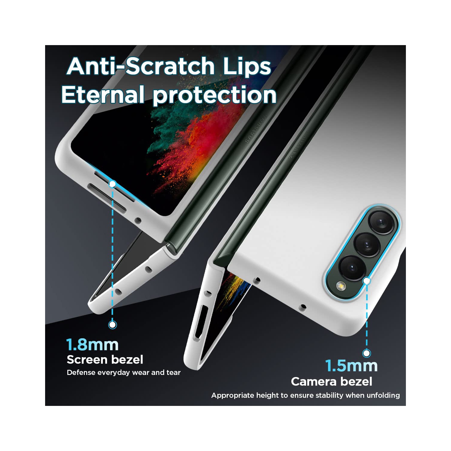 AICase for Samsung Galaxy Z Fold 4 Case, Protective Slim Thin Fit Phone Case for Samsung Galaxy Z Fold 4 5G, White