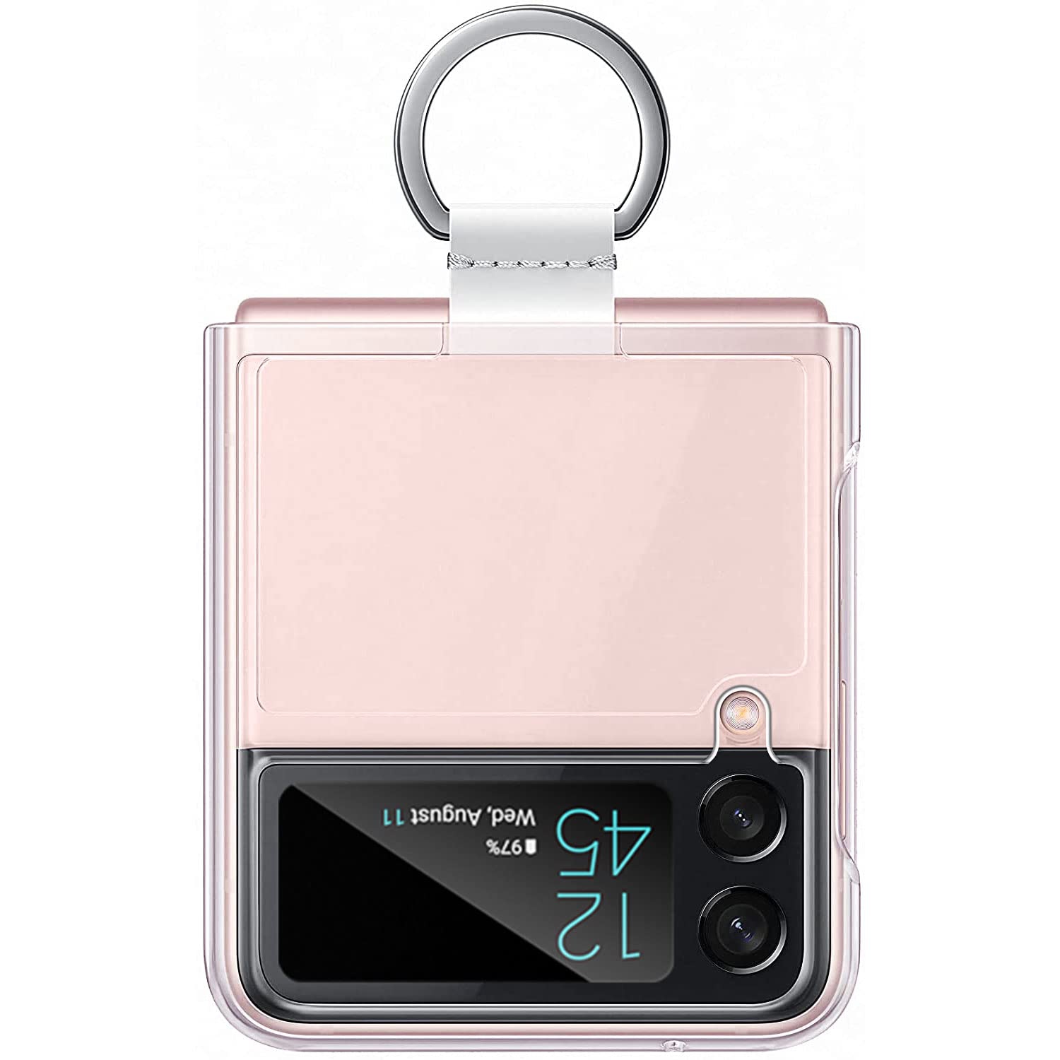 AICase for Samsung Galaxy Z Flip 4 Case Clear with Ring, Anti-Yellow Ultra-Thin Slim Fit Transparent Hard PC Phone Case fo