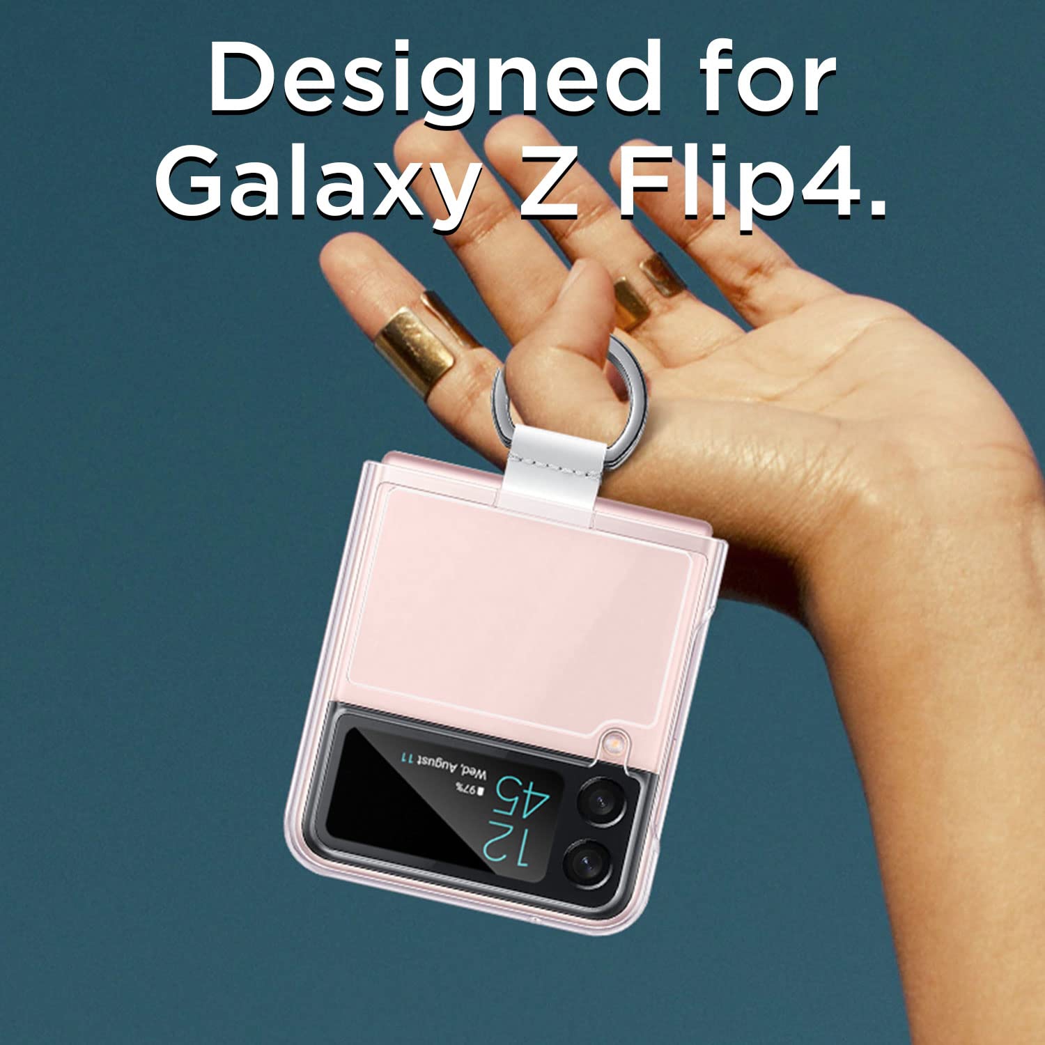 AICase for Samsung Galaxy Z Flip 4 Case Clear with Ring, Anti-Yellow Ultra-Thin Slim Fit Transparent Hard PC Phone Case fo