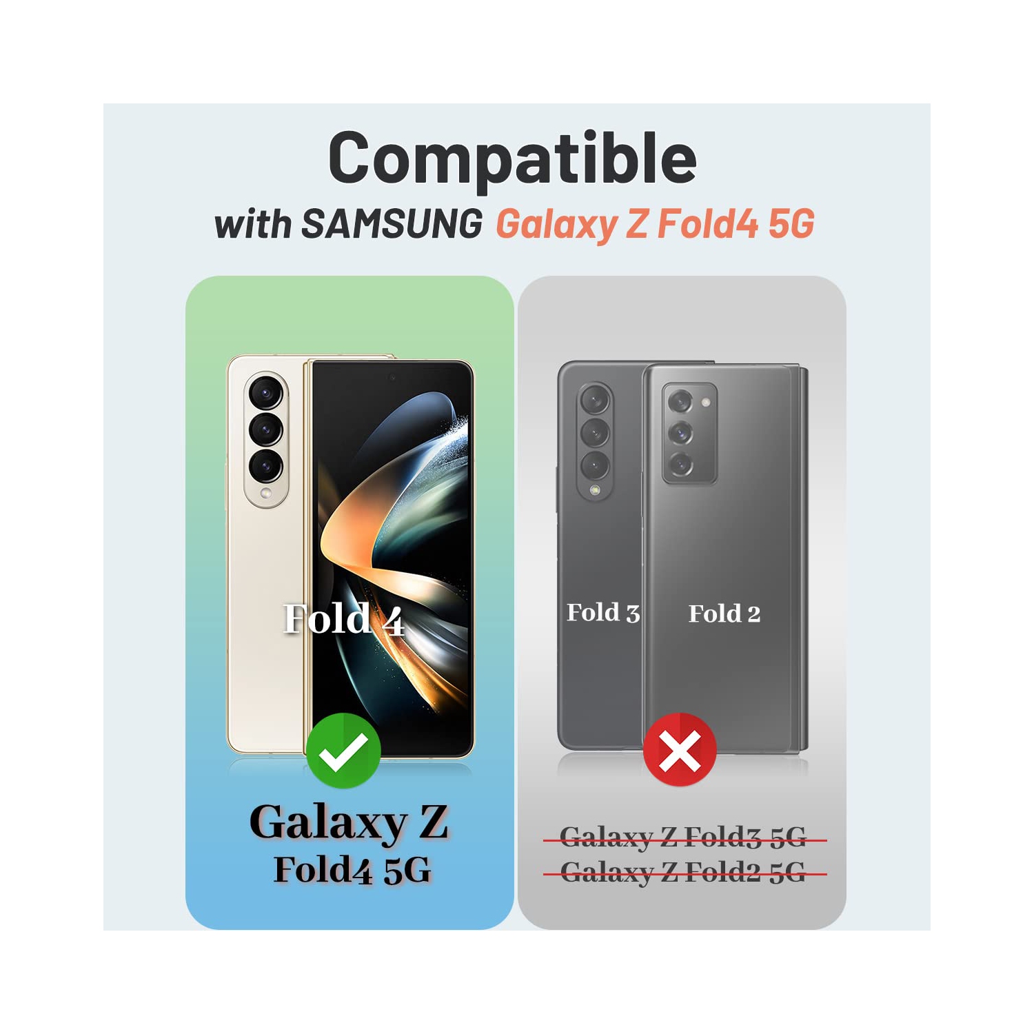 Compatible with Samsung Galaxy Z Fold 4 Case Wallet, PU Leather Fold Folio Case with [Card Slots ][Kickstand] [RFID Blocking ][Screen Protector]