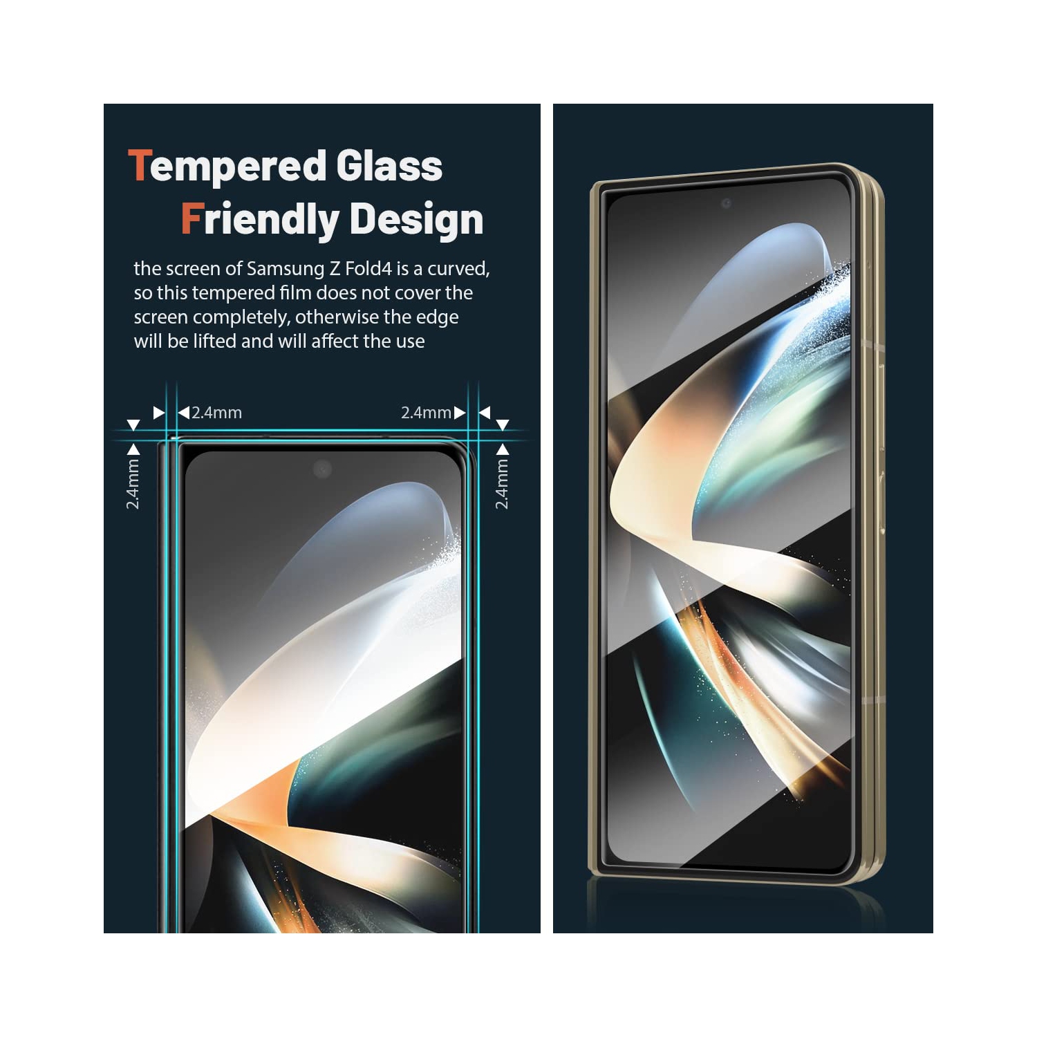 Compatible with Samsung Galaxy Z Fold 4 Case Wallet, PU Leather Fold Folio Case with [Card Slots ][Kickstand] [RFID Blocking ][Screen Protector]