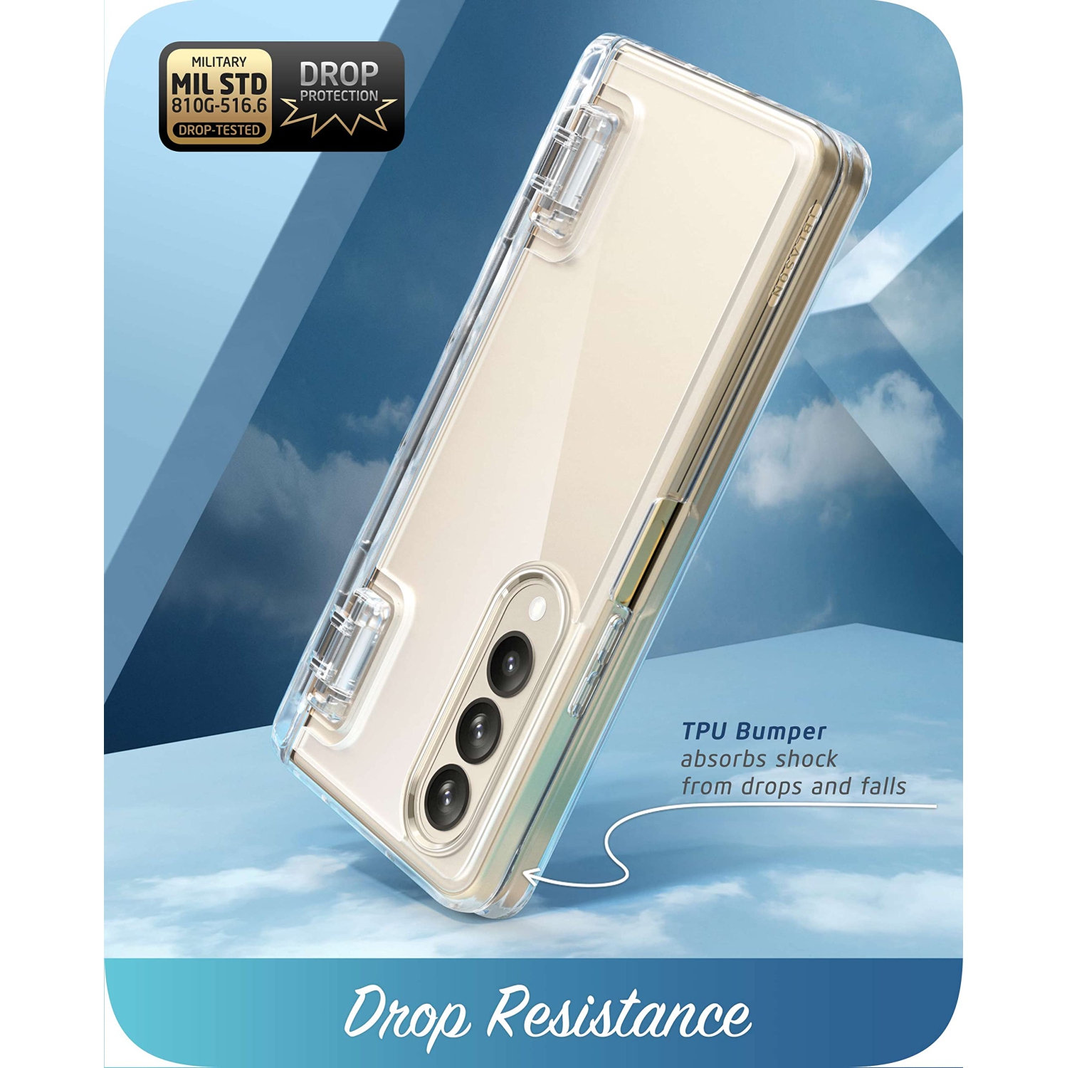 Étui Cosmo pour Galaxy Z Fold 4 de Samsung avec porte-stylo 5G, étui protecteur mince et élégant avec protecteur d'écran intégré (transparent)