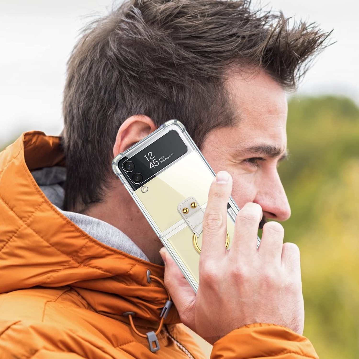 Qoosea compatible avec l’étui Z Flip 4 de Samsung, l’anneau et le stylet Slim anti-empreintes digitales anti-rayures tout inclus