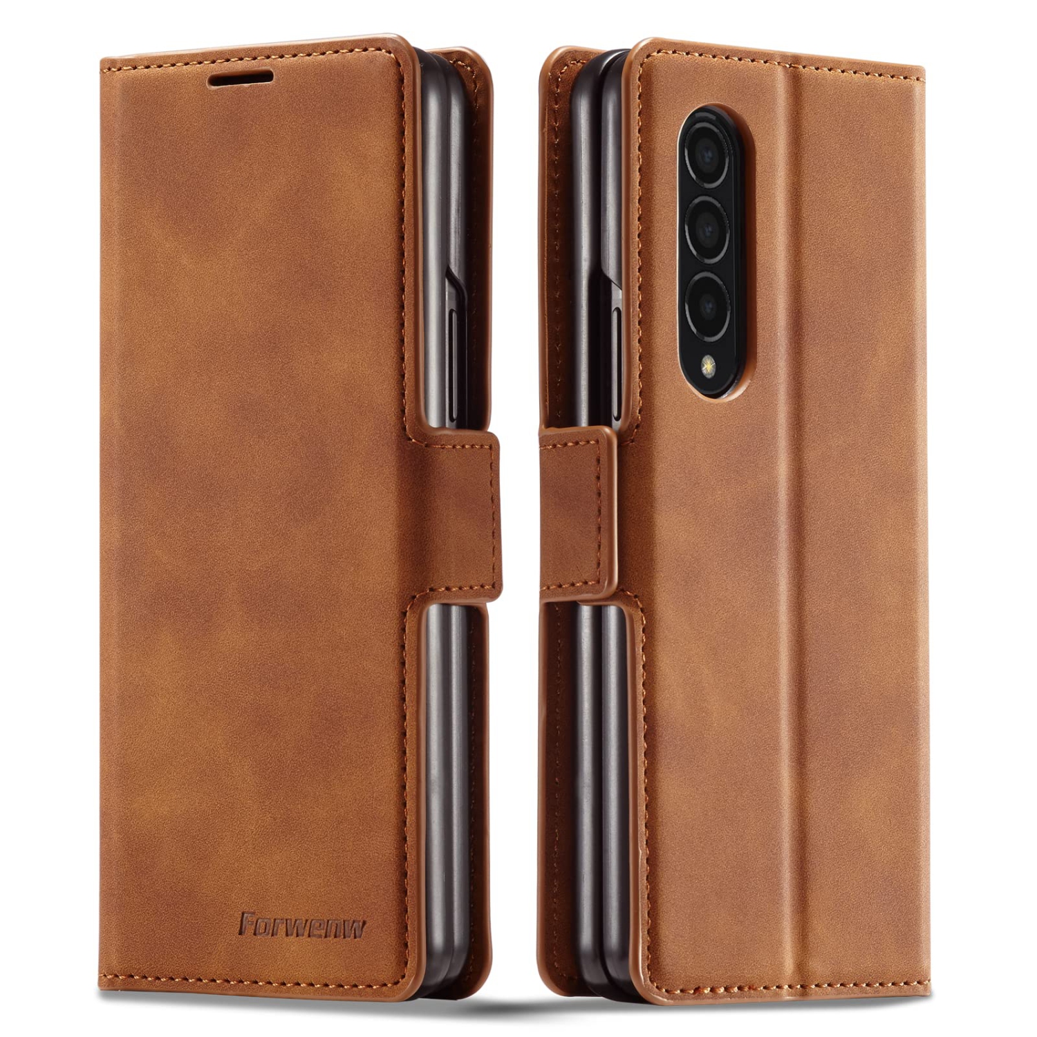 EYZUTAK Premium PU Leather Flip Folio Case for Samsung Galaxy Z Fold 4 5G, Protective Cover with Kickstand Card Slot Magneti