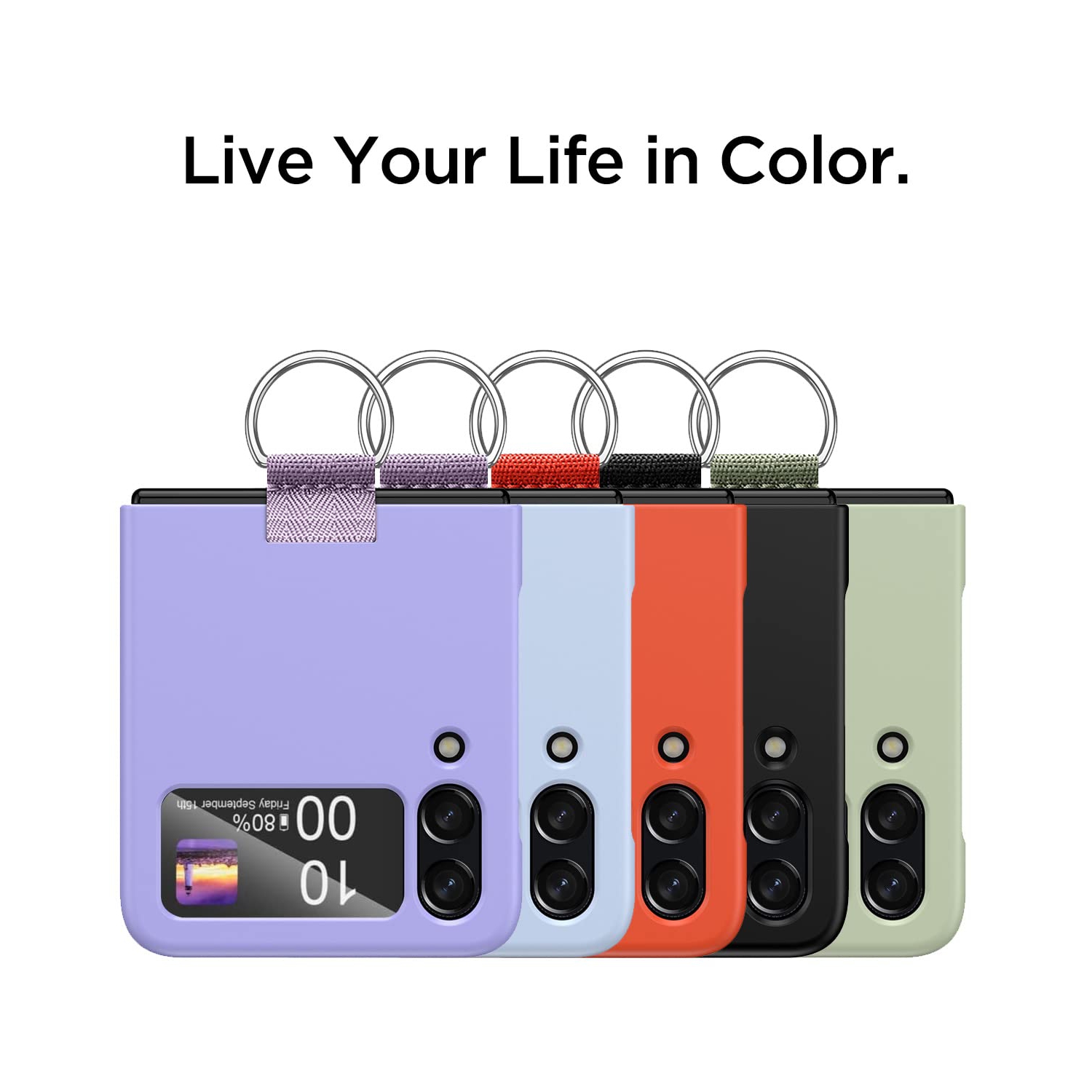 AICase pour Galaxy Z Flip 4 de Samsung avec anneau, étui mince protecteur ajusté femmes fille cute étui téléphone Galaxy Z de Samsung