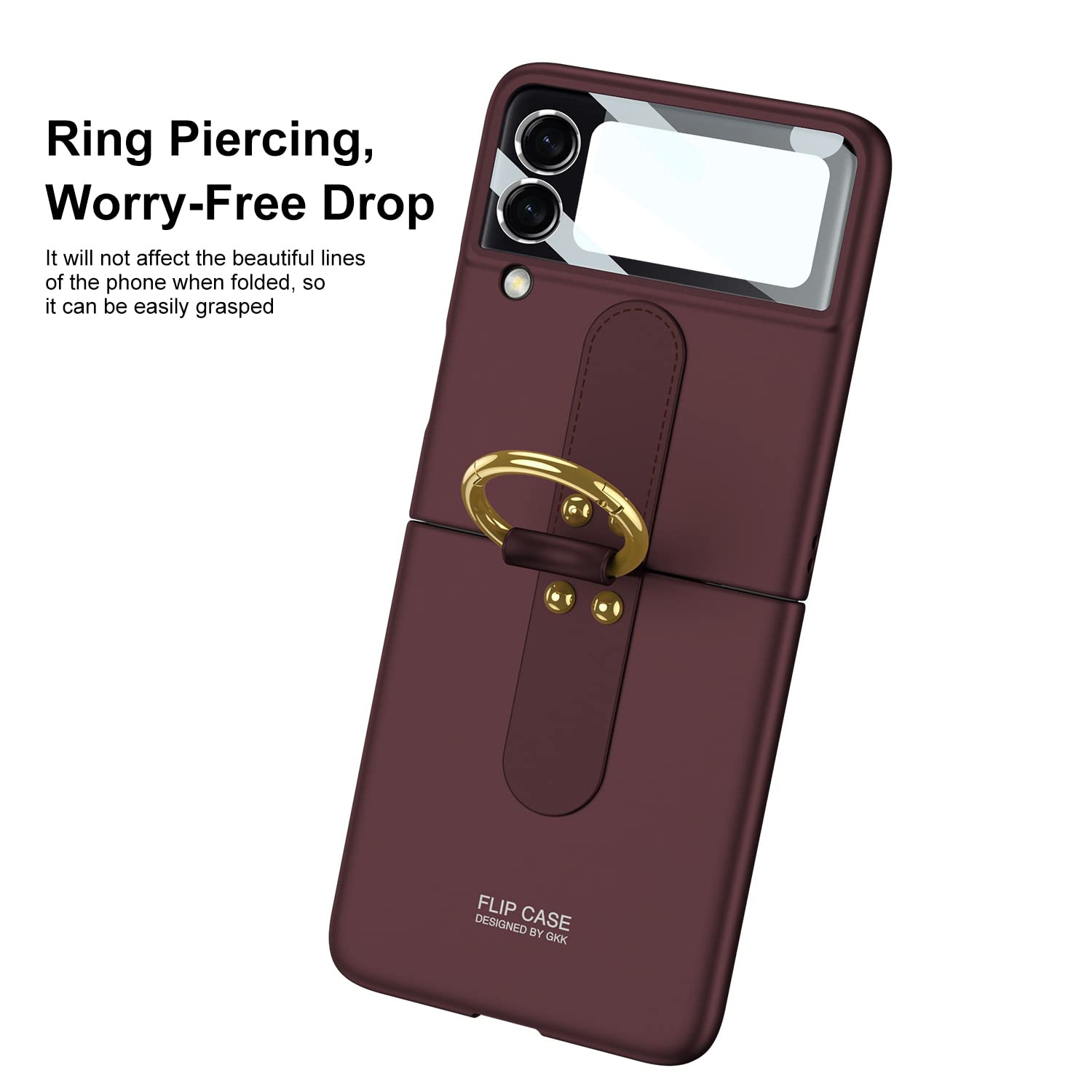 FYTON Galaxy Z Flip 4 Case with Ring, Ultra-Thin Z Flip 4 Case with Ring Holder, Anti-Scratch Shockproof Protective Cover fo